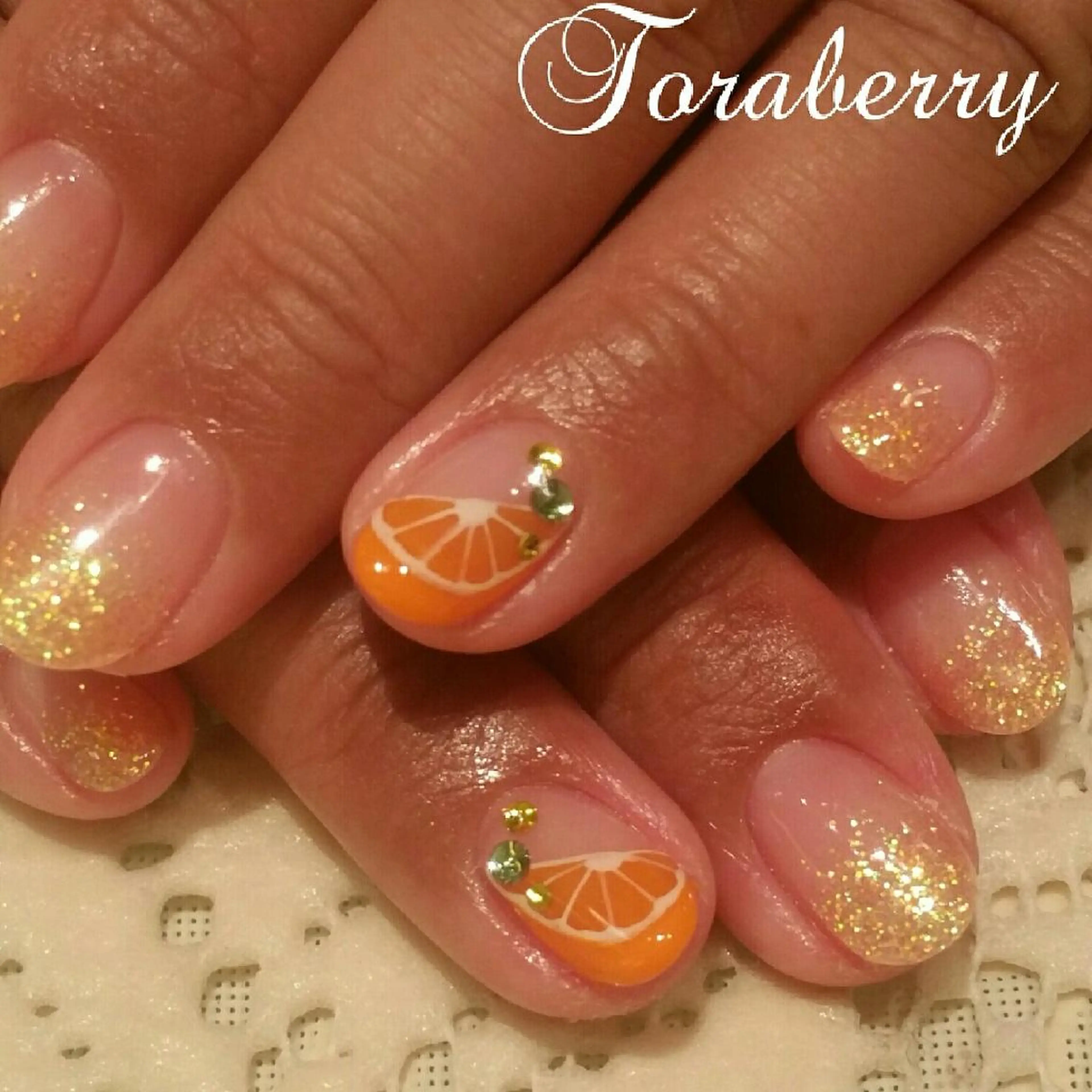ネイル オレンジ ネイリスト なつみのネイルデザイン