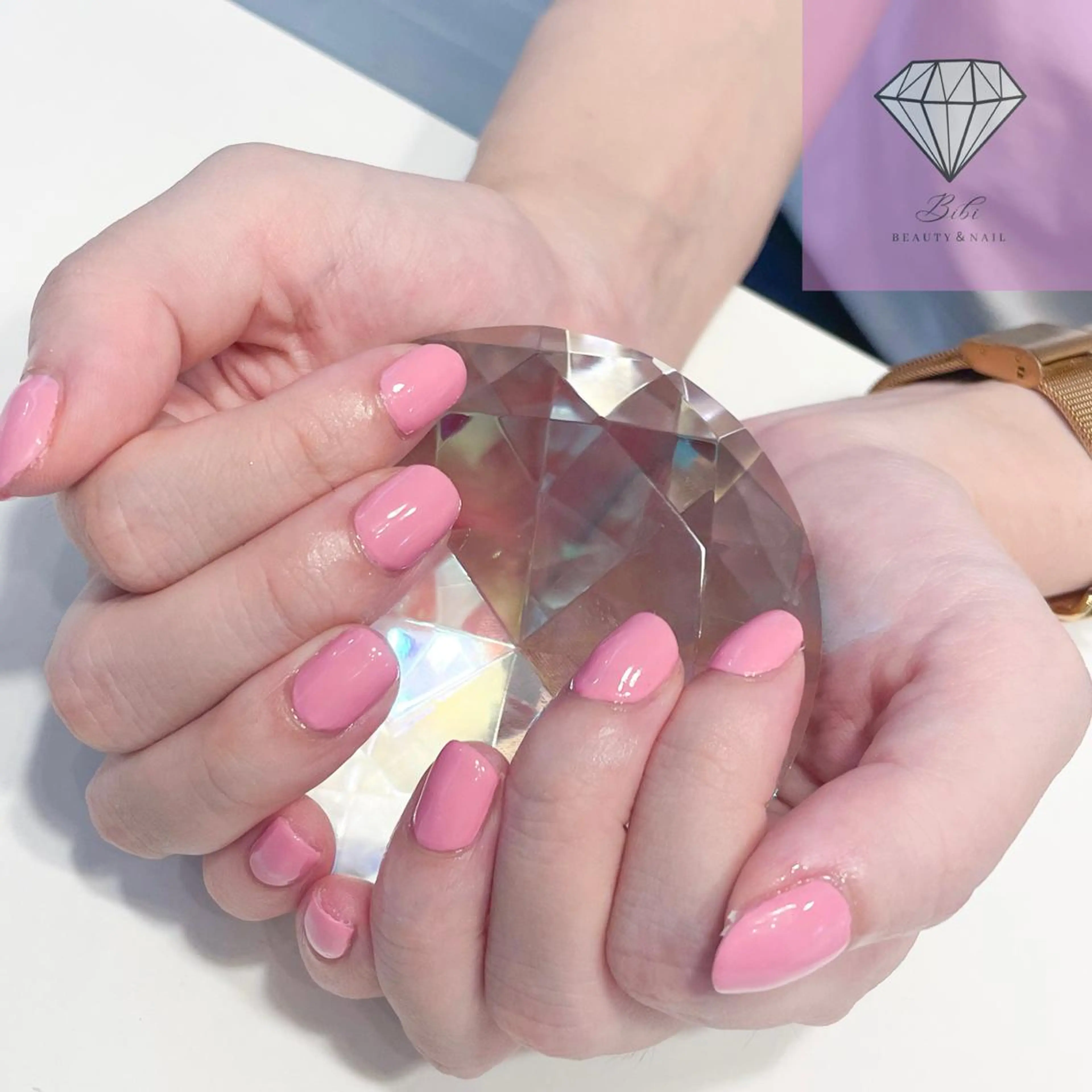 ネイル ワンカラーネイル ピンク ハンドネイル ネイルサロン💎 Bibiのネイルデザイン