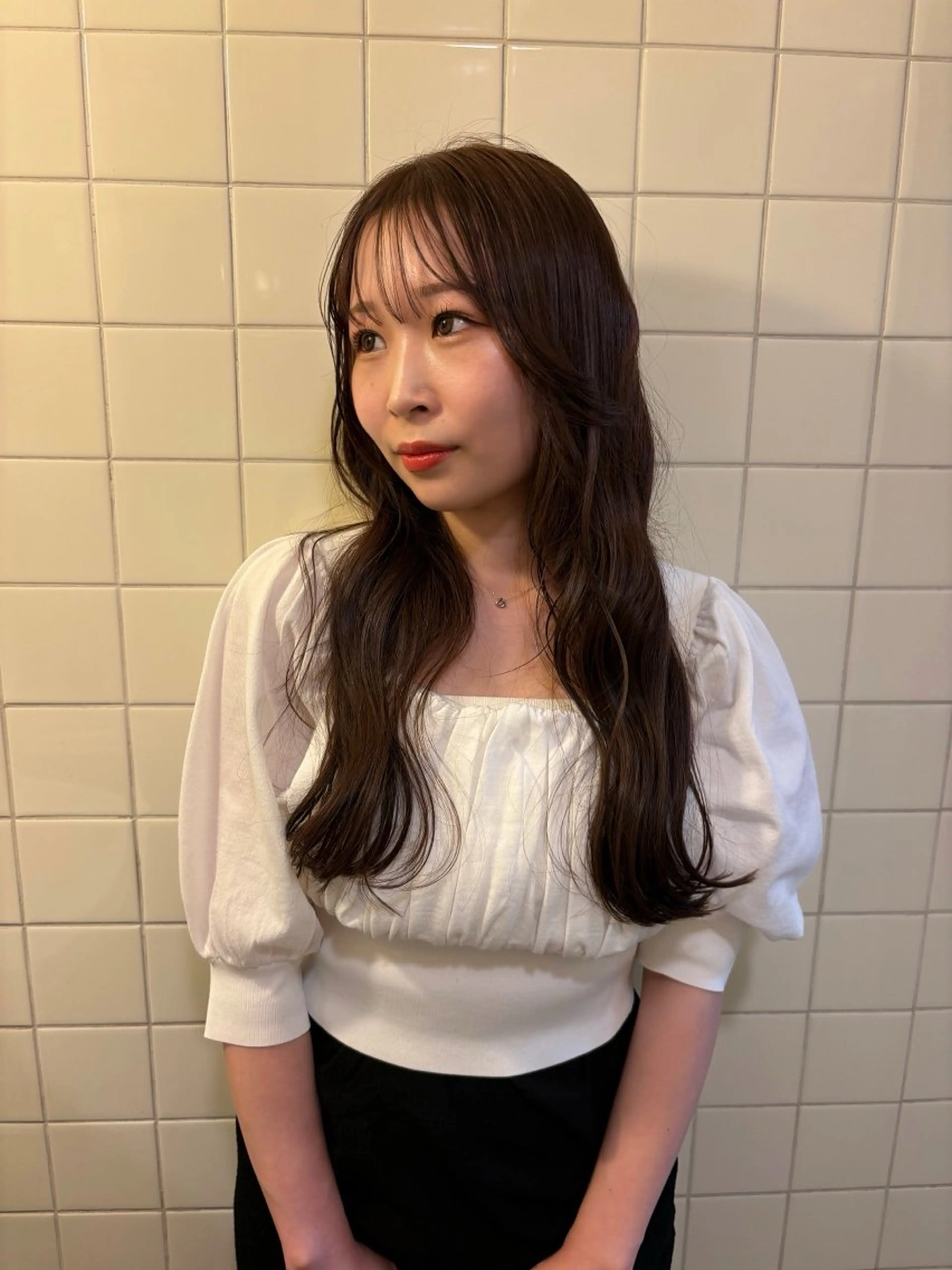 セミロング カラー カット トリートメント 韓国ボブ＆顔まわり レイヤー♡TOMOEのヘアスタイル