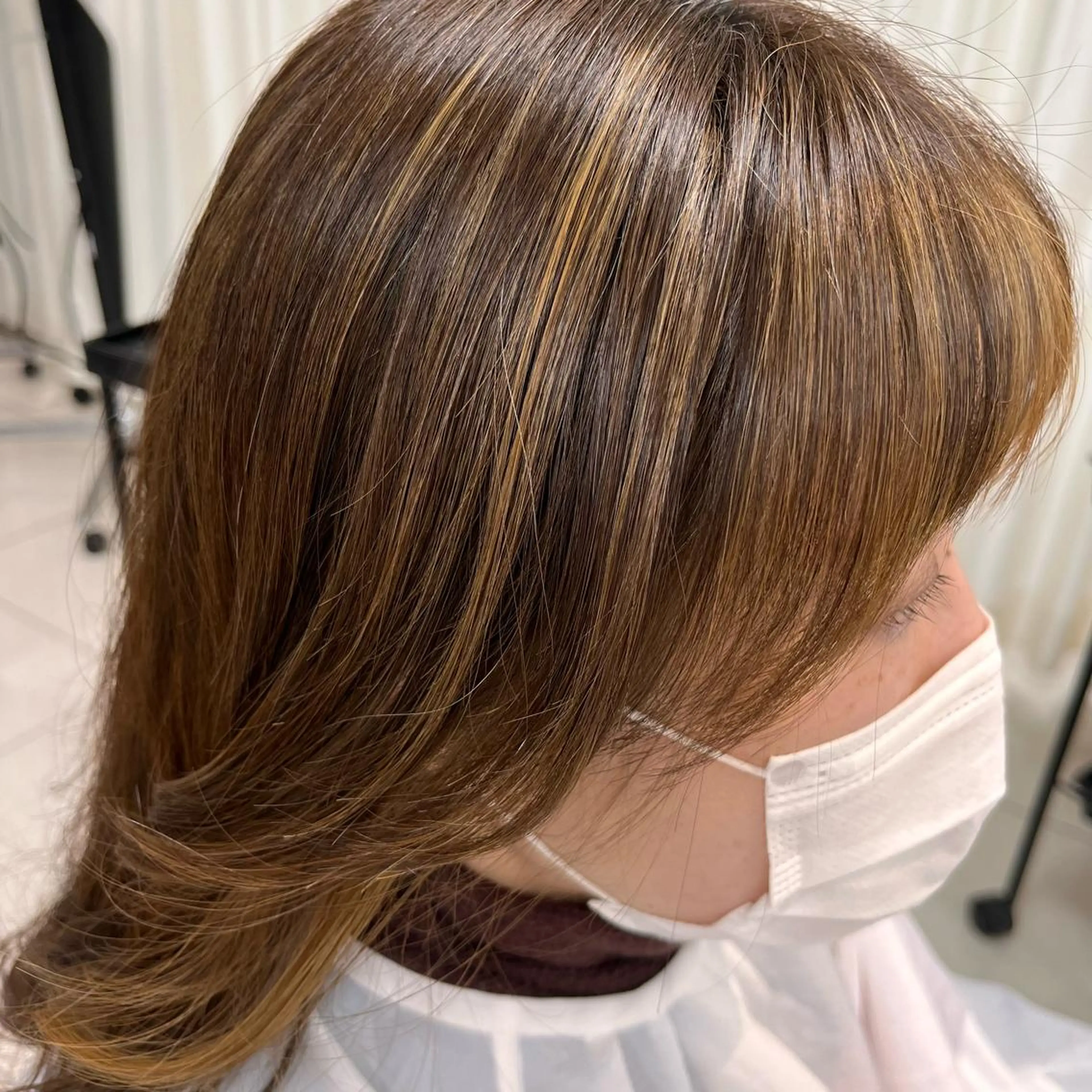 セミロング 似合わせカット サイドバング 小顔カット メンズ縮毛矯正🦊ハ イトーン　RYOKAのヘアスタイル