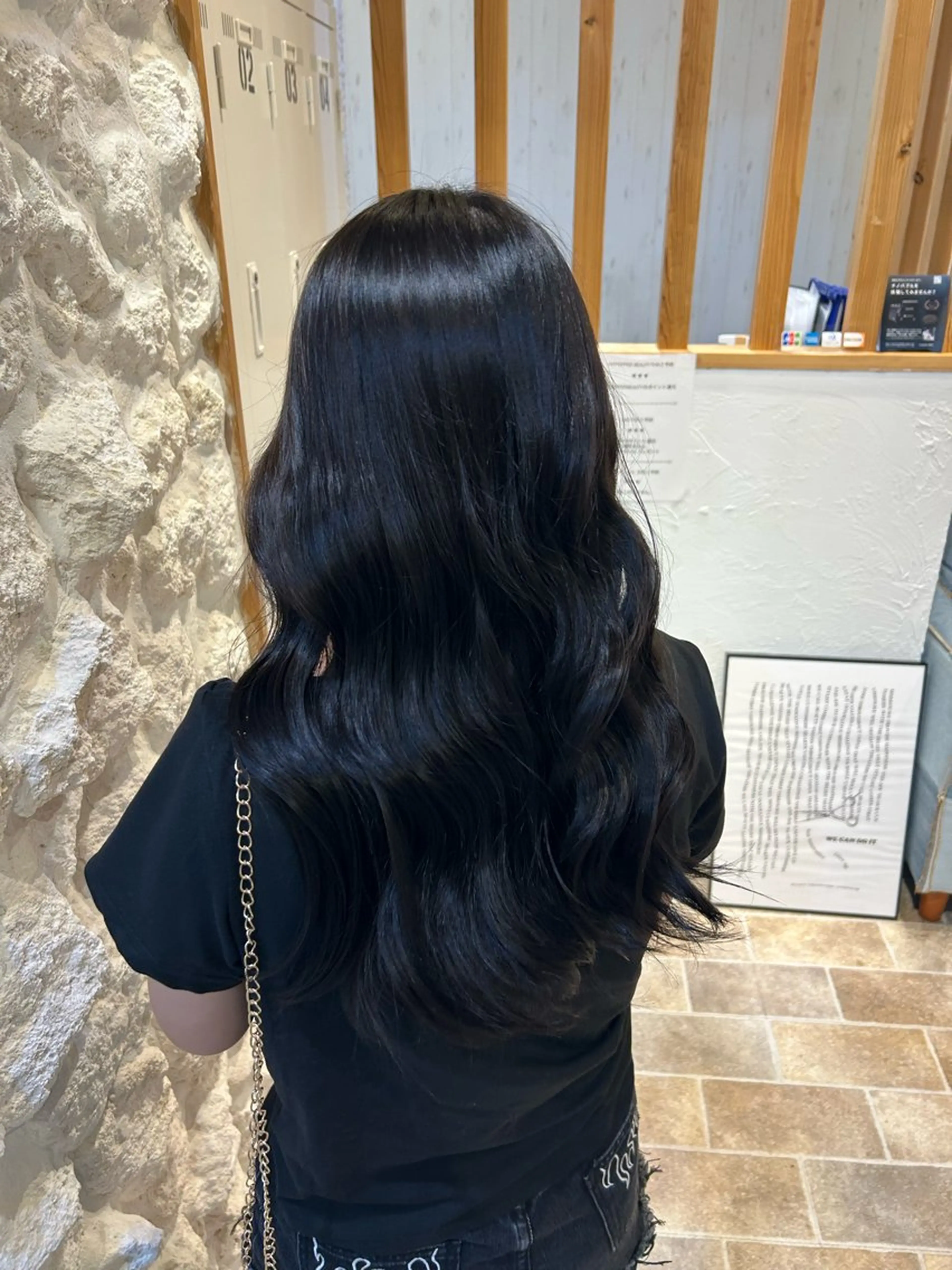 カラー 黒髪 ブルーカラー ブルーブラック 透明感カラー カット ヘアカラー 艶髪/透明感カラー /ナカノ タクミのヘアスタイル