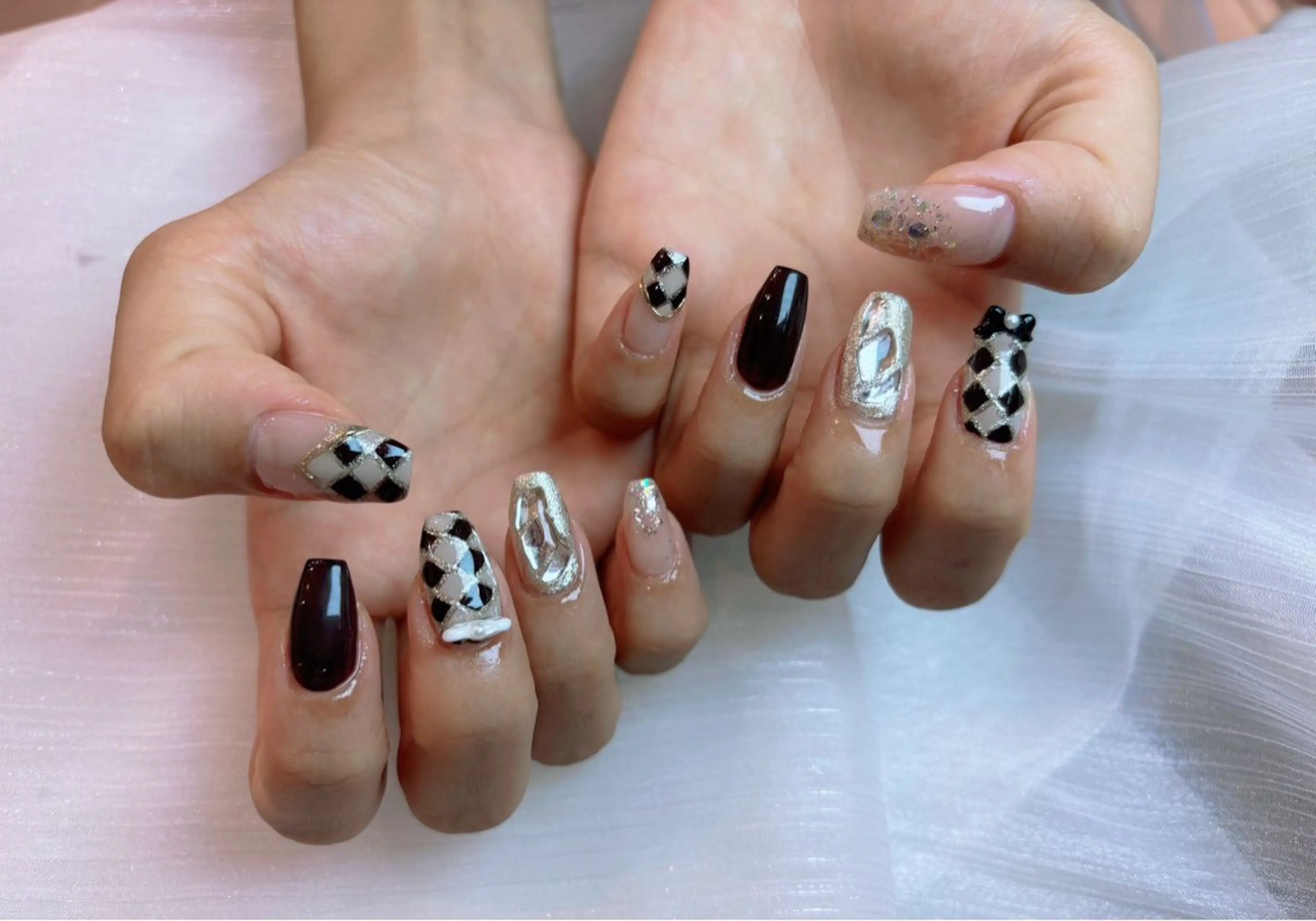 ネイル アートネイル フットネイル ジェルネイル ハート マグネットネイル Babarla Nailのネイルデザイン
