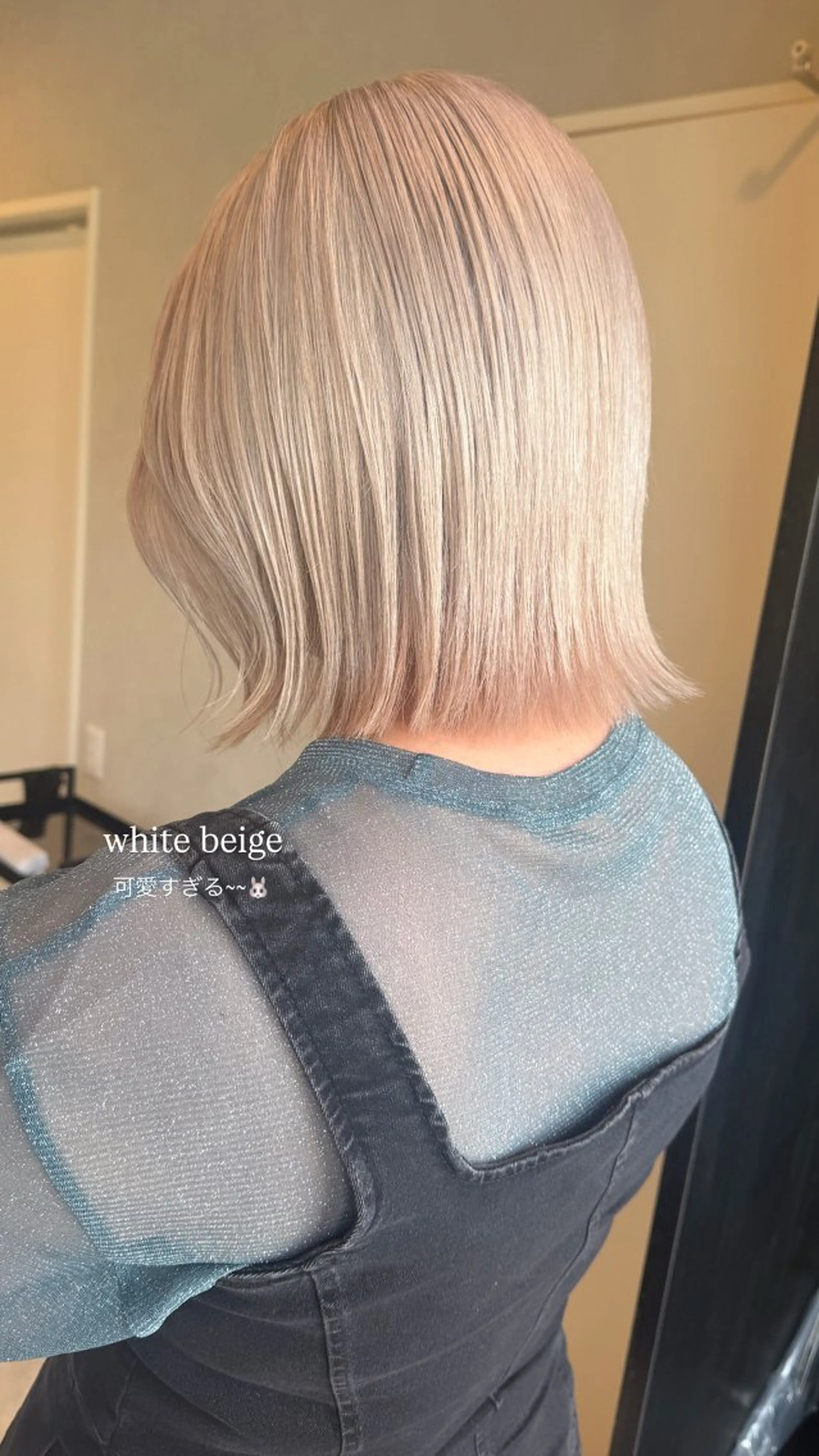 ショート カラー ベージュカラー ホワイトベージュ ヘアカラー 透明感カラー/ボブ misaki °＊のヘアスタイル