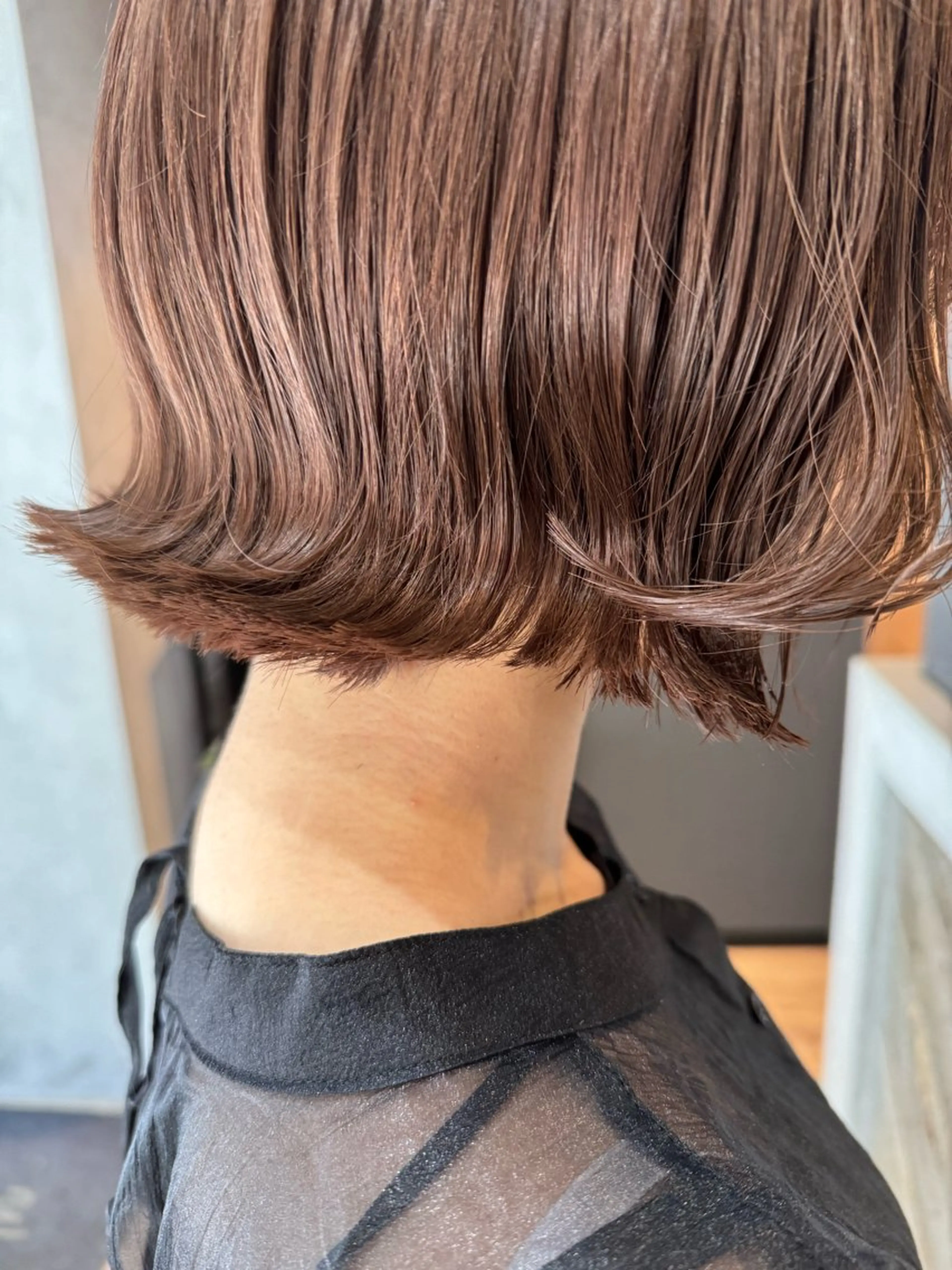 ショート カラー 切りっぱなしボブ グレージュ ボブ 韓国風ヘア ワタナベ テルマサのヘアスタイル