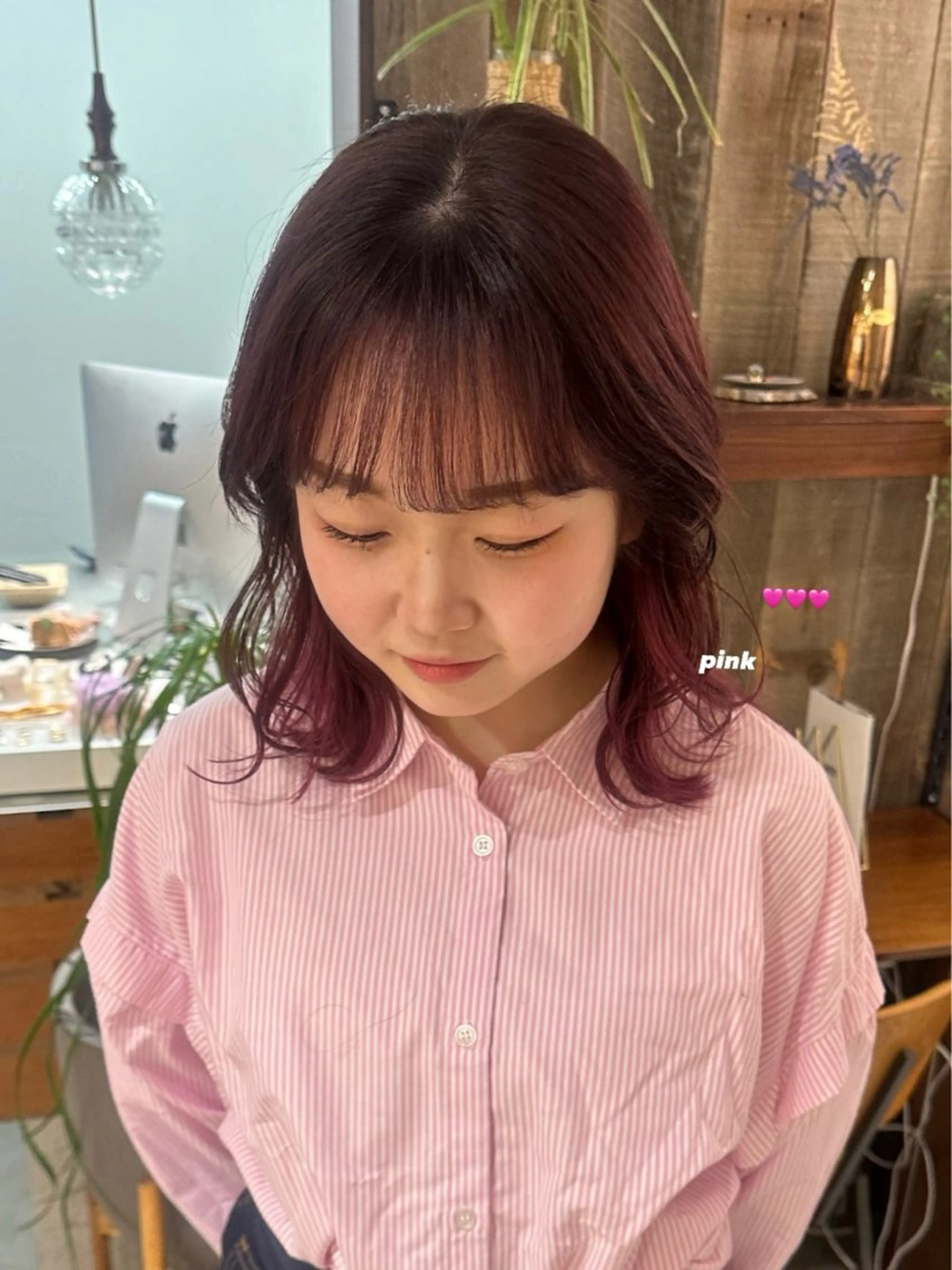 ミディアム カラー ブリーチ ヘアカラー トリートメント 暖色/レイヤーカット 🌙オノユリカのヘアスタイル