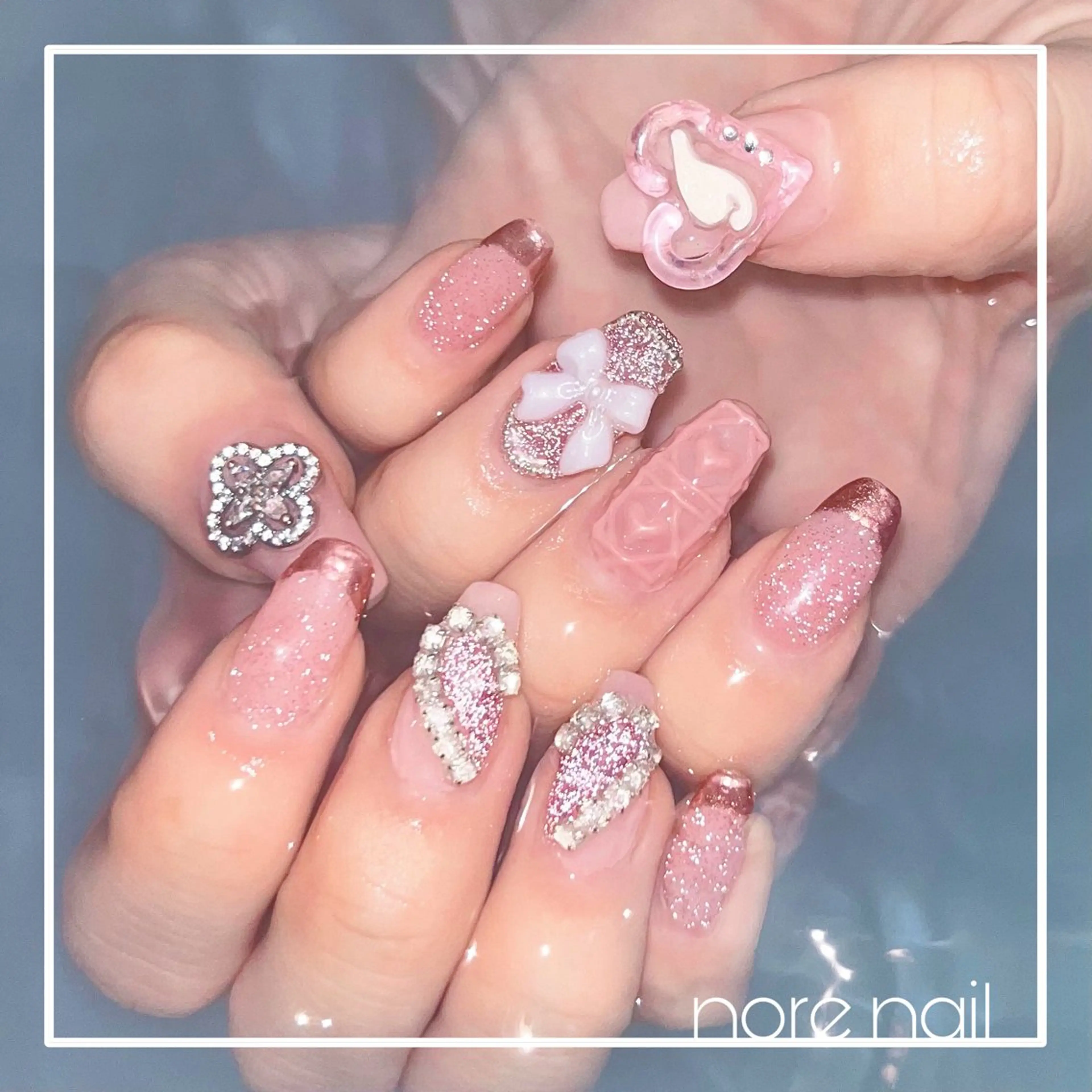 ネイル フラッシュネイル ピンク nore nail所属・nore nailのネイルデザイン