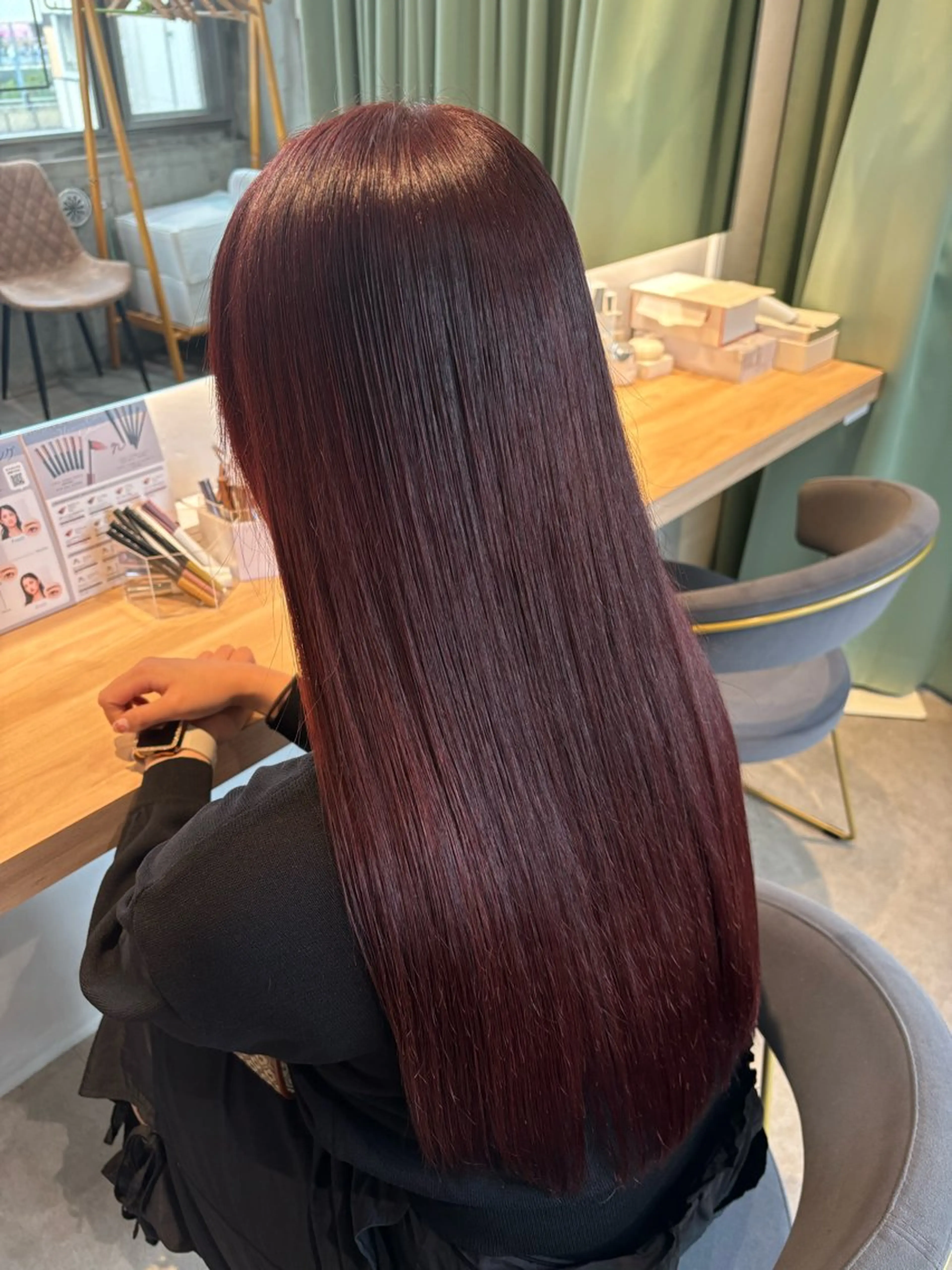 ロング カラー ブラウンカラー レッドカラー レッドブラウン カット ヘアカラー りあの🎀 /暖色カラー🍒のヘアスタイル