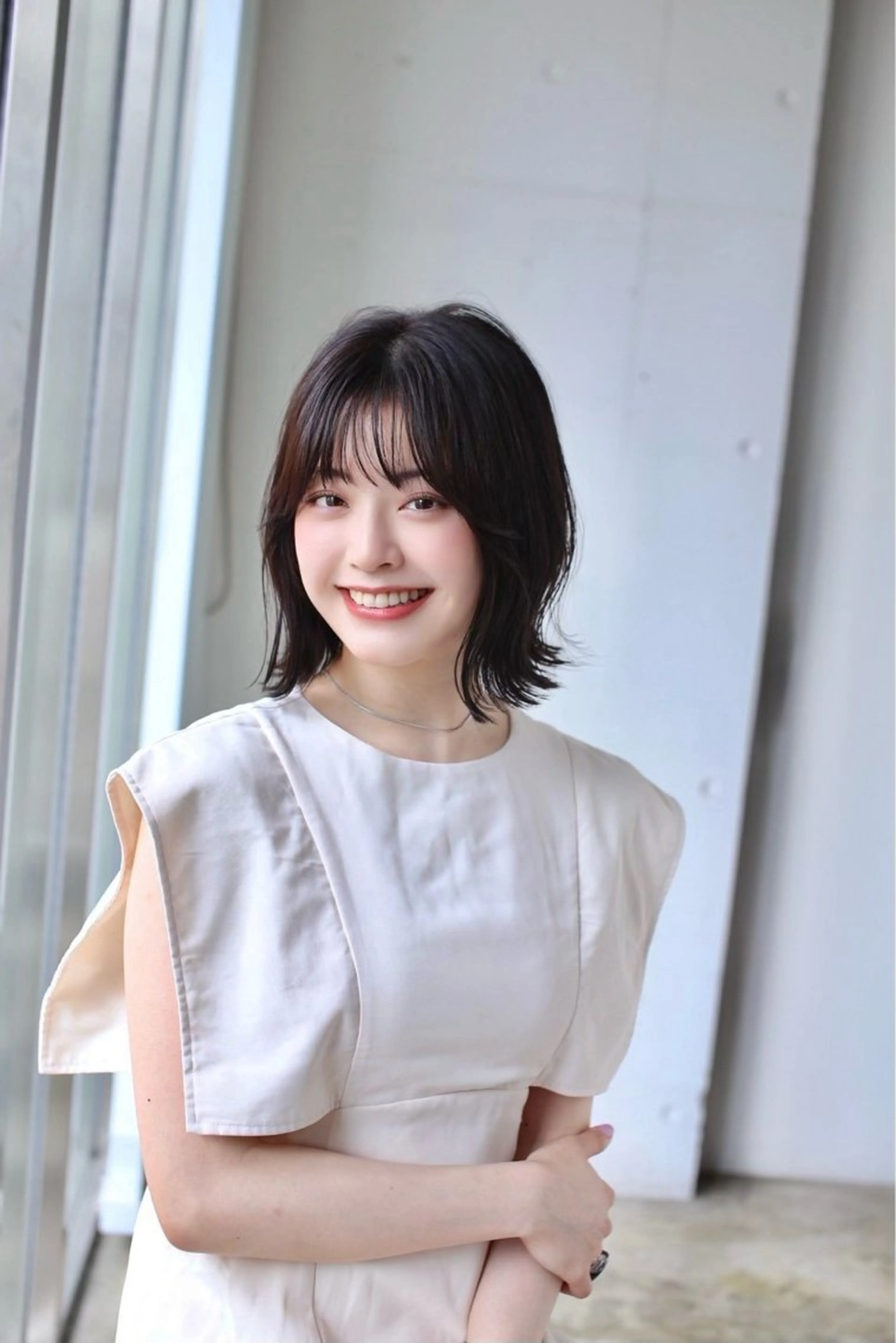 ミディアム カット ヘアカラー トリートメント みぞぐち じゅりのヘアスタイル