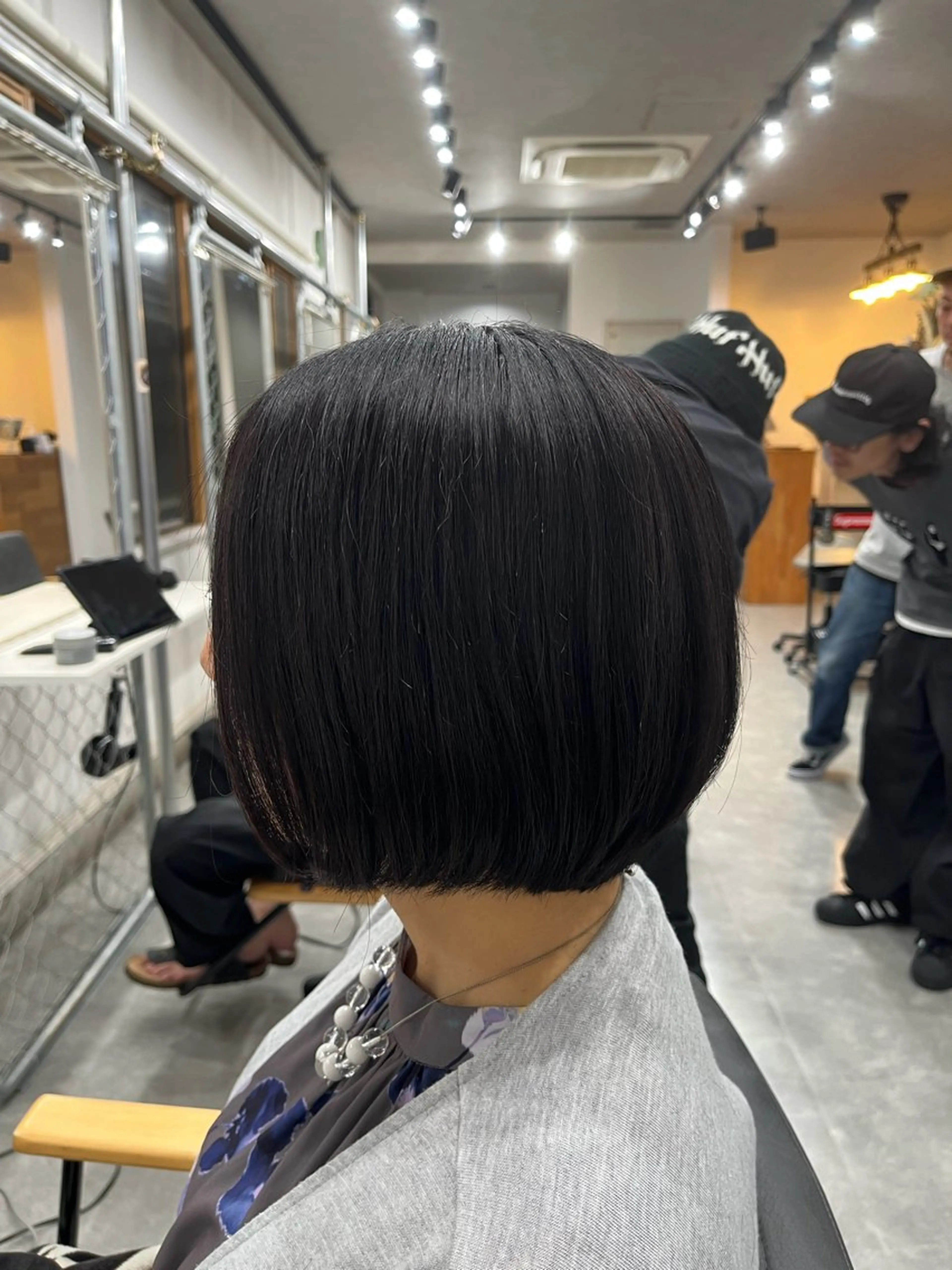 ミディアム カラー ボブ 縮毛矯正/メンズ パーマWATARUのヘアスタイル