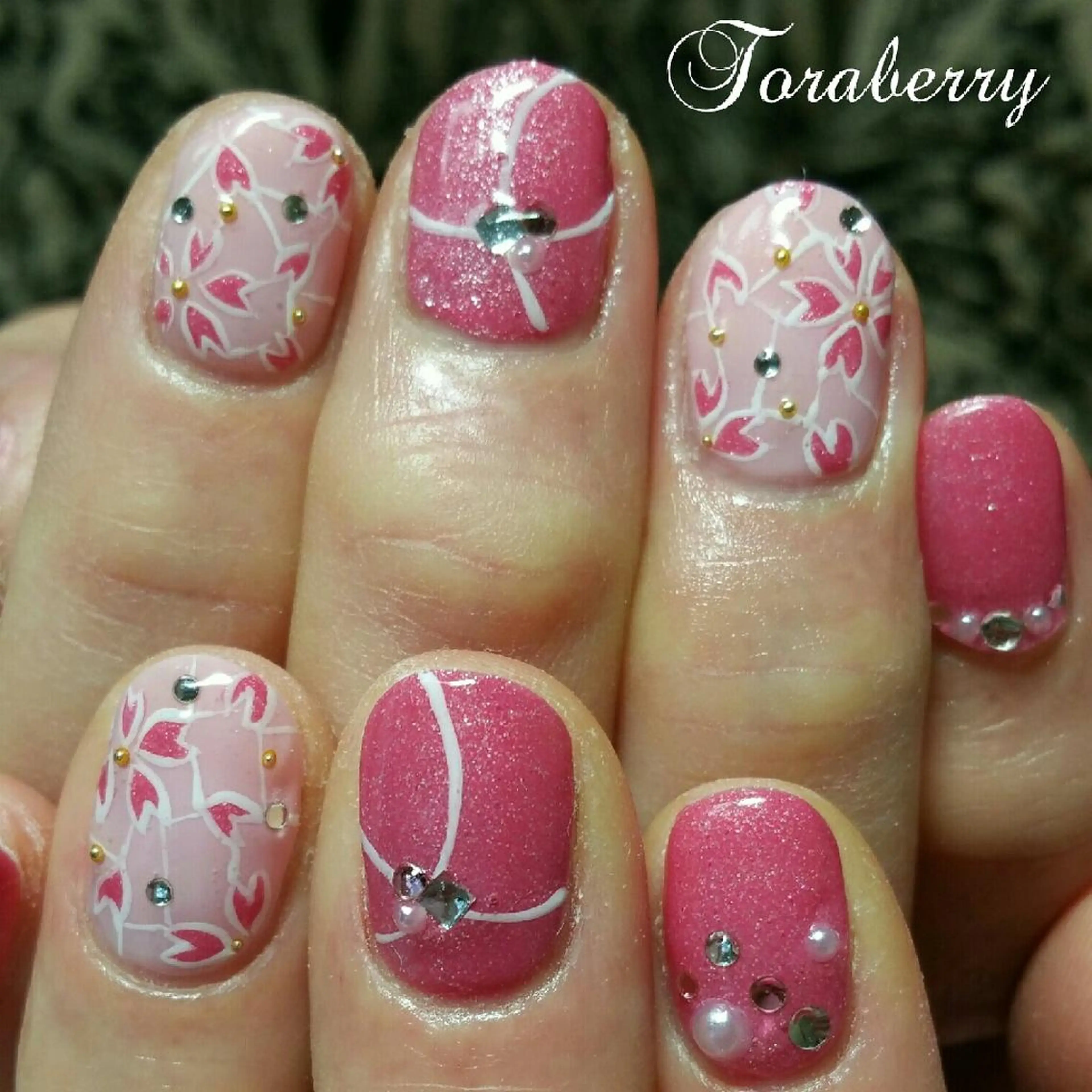 ネイル 桜ネイル 持ち込み ネイリスト なつみのネイルデザイン