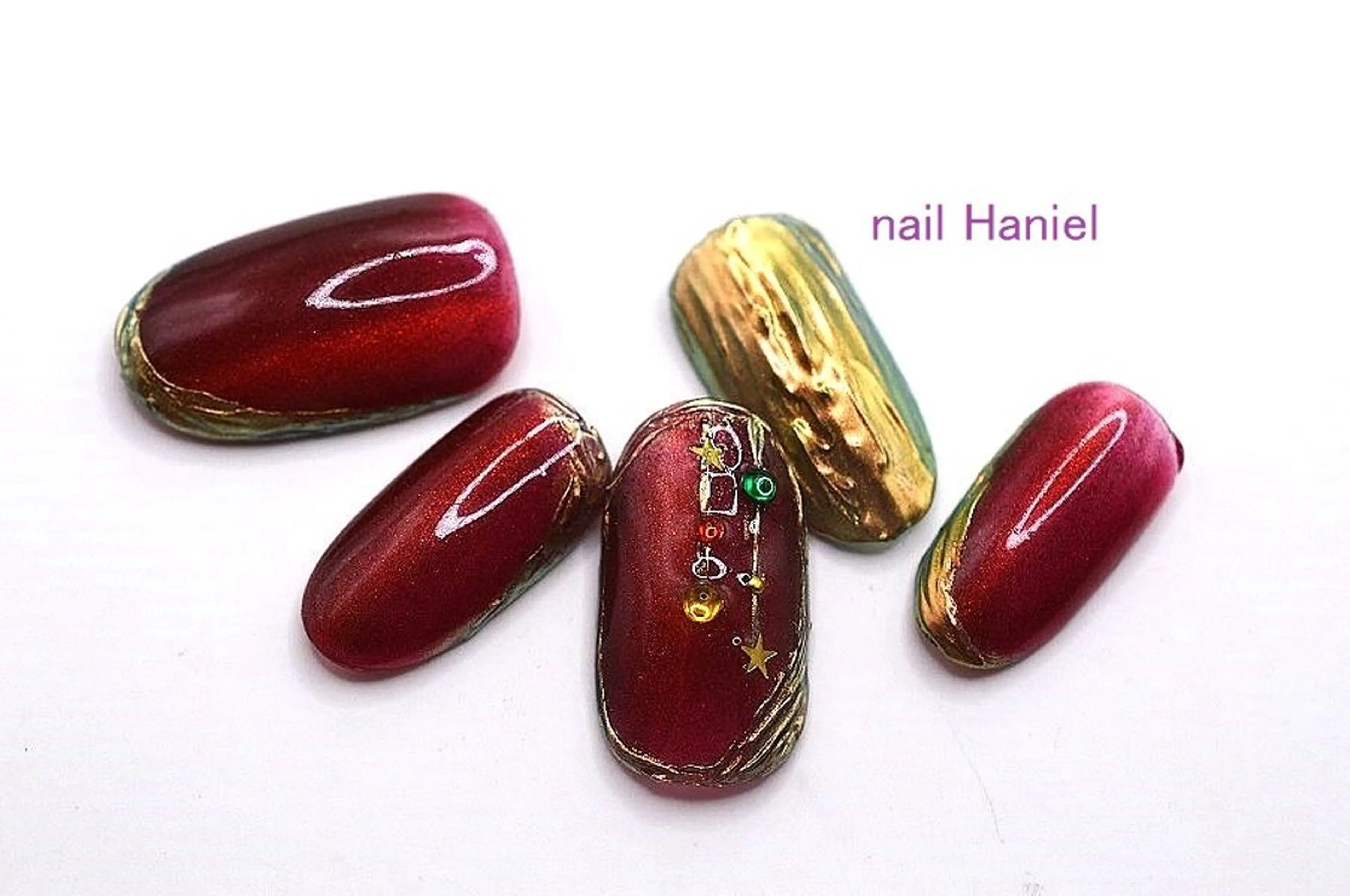 ネイル アートネイル ジェルネイル パラジェル 冬ネイル クリスマス ハンドネイル nail Haniel所属・半蔵門サロンハニエル 魅神 ちよのネイルデザイン