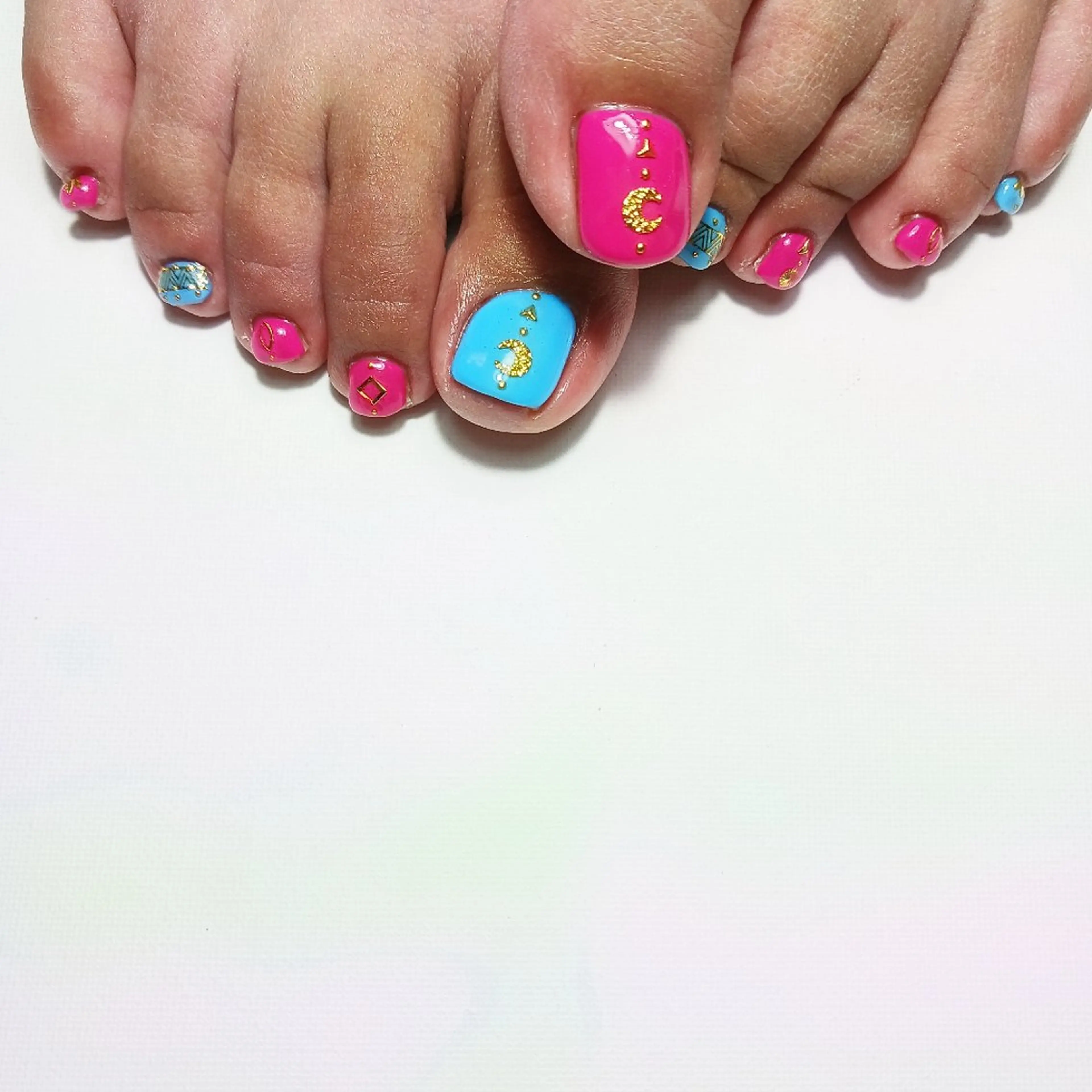 ネイル ジェルネイル 持ち込み ショートネイル 夏ネイル フットネイル owlnail /持込みデザイン専門のネイルデザイン