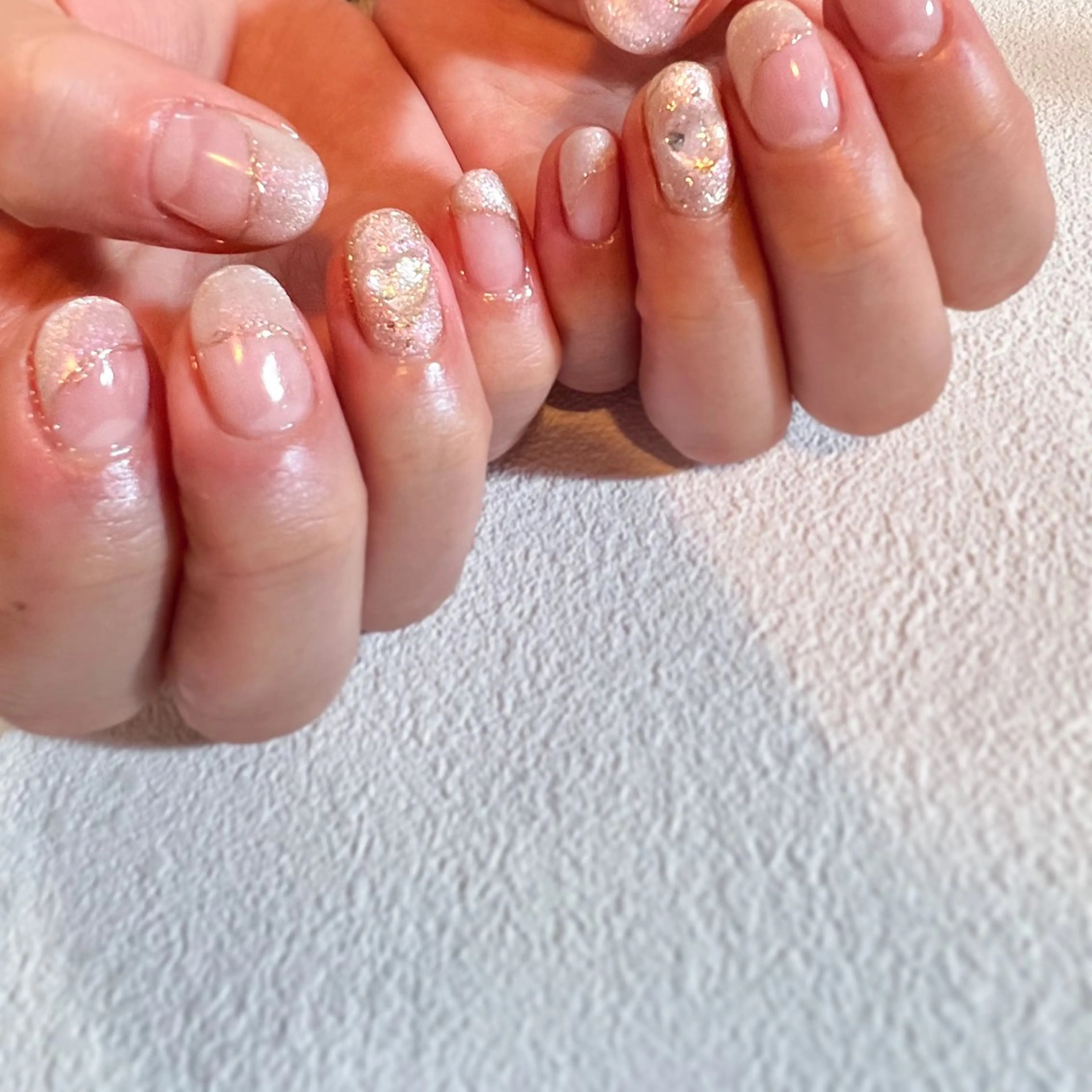 ネイル フレンチネイル ハート マグネットネイル シルバー シンプルネイル pointillé .ayaのネイルデザイン