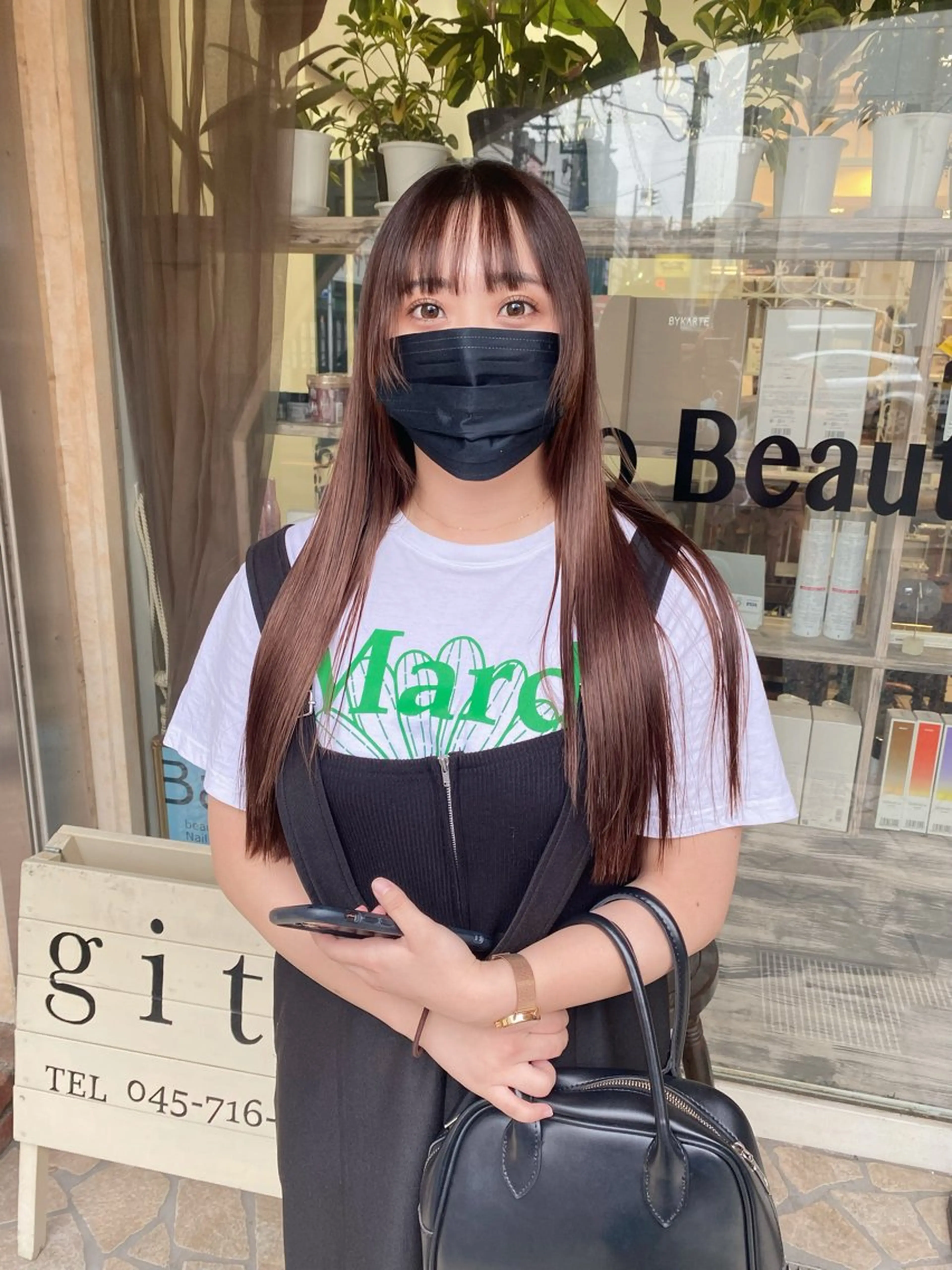 ロング パーマ 髪質改善 ヨシンモリ レイヤーカット 縮毛矯正 カット 縮毛矯正 ウルフ/レイヤー /パーマ　ナユタのヘアスタイル