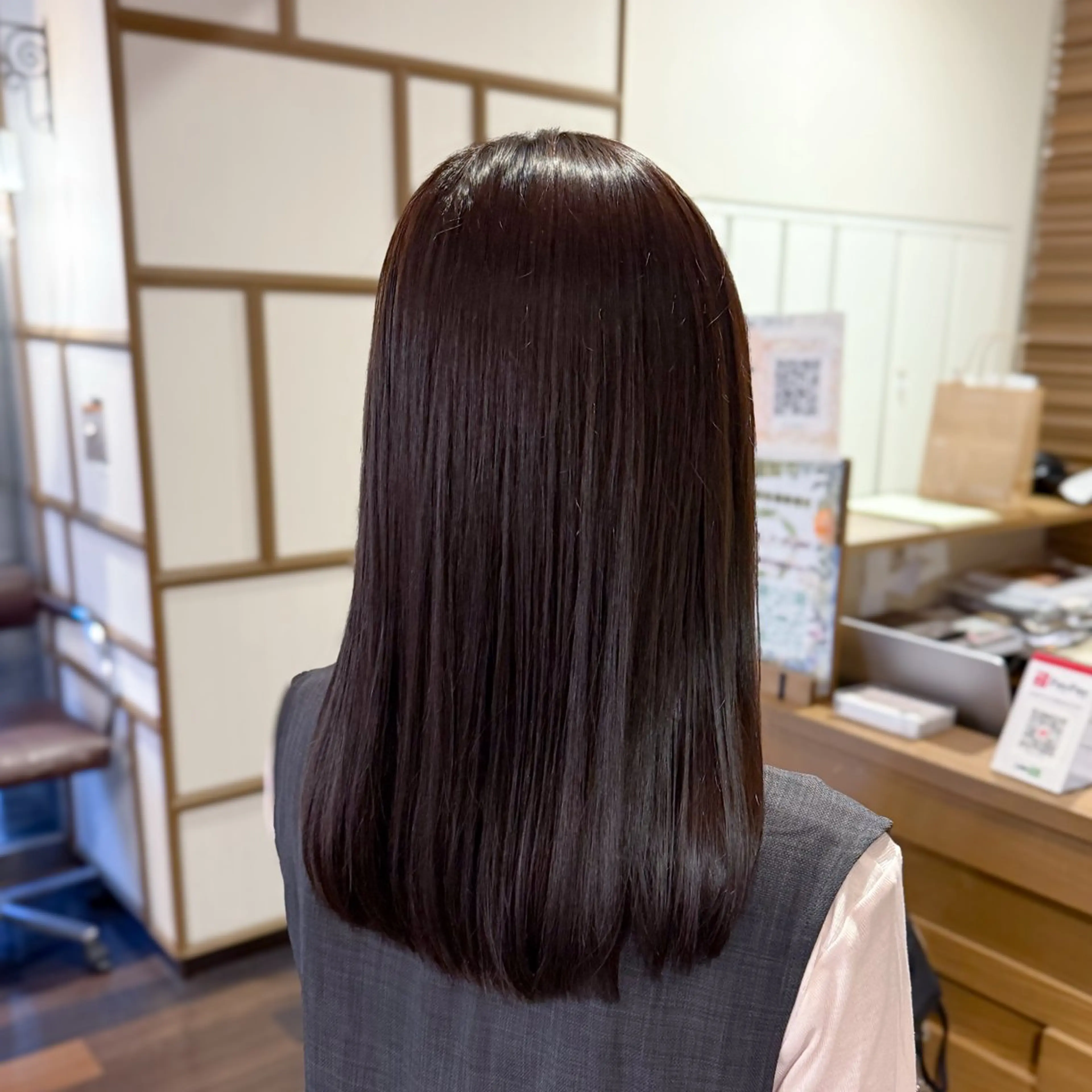 ロング 縮毛矯正 カット 縮毛矯正 なかやま みおのヘアスタイル