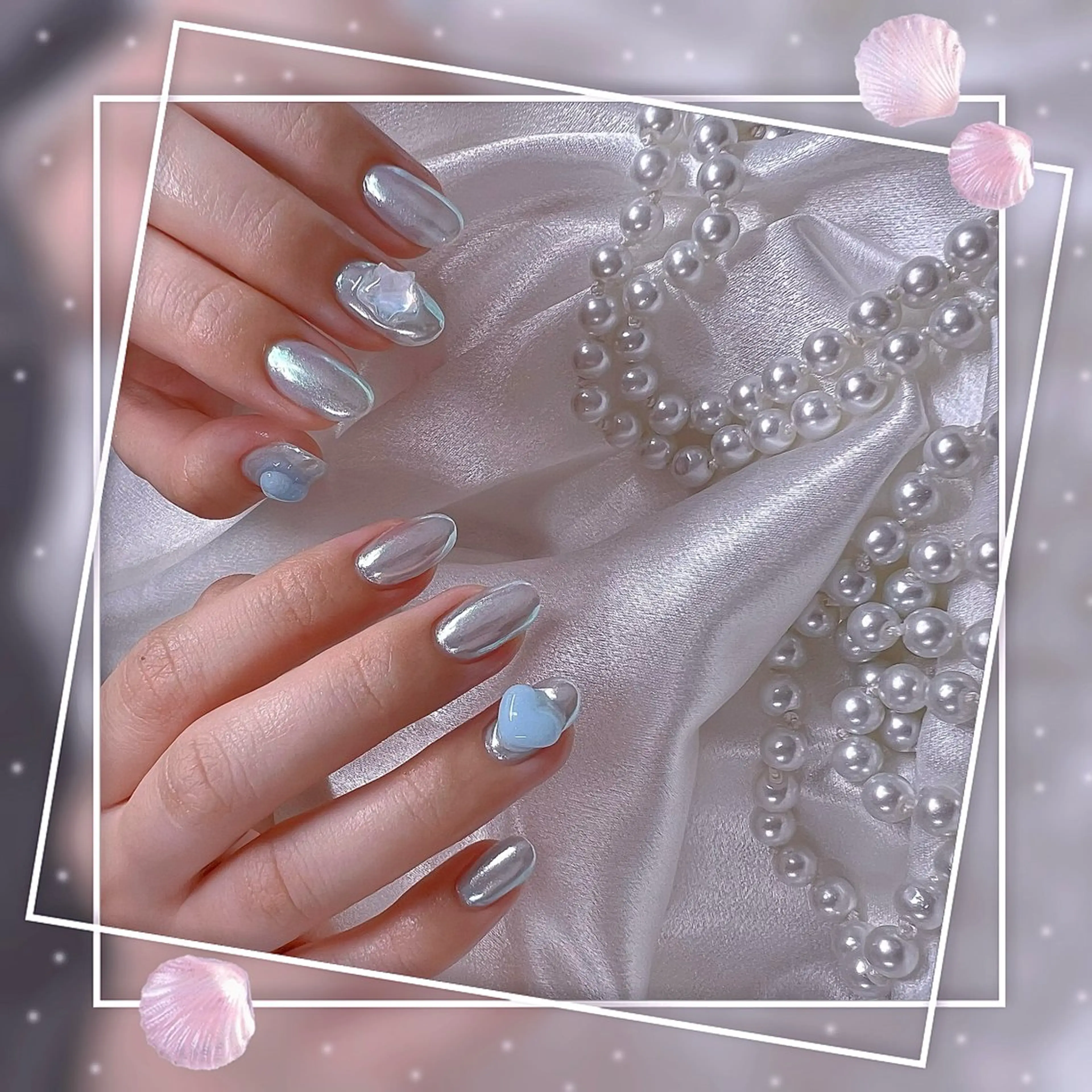 ネイル フレンチネイル グラデーション キラキラネイル 韓国ネイル マグネットネイル ハンドネイル Chill Nailsalonのネイルデザイン