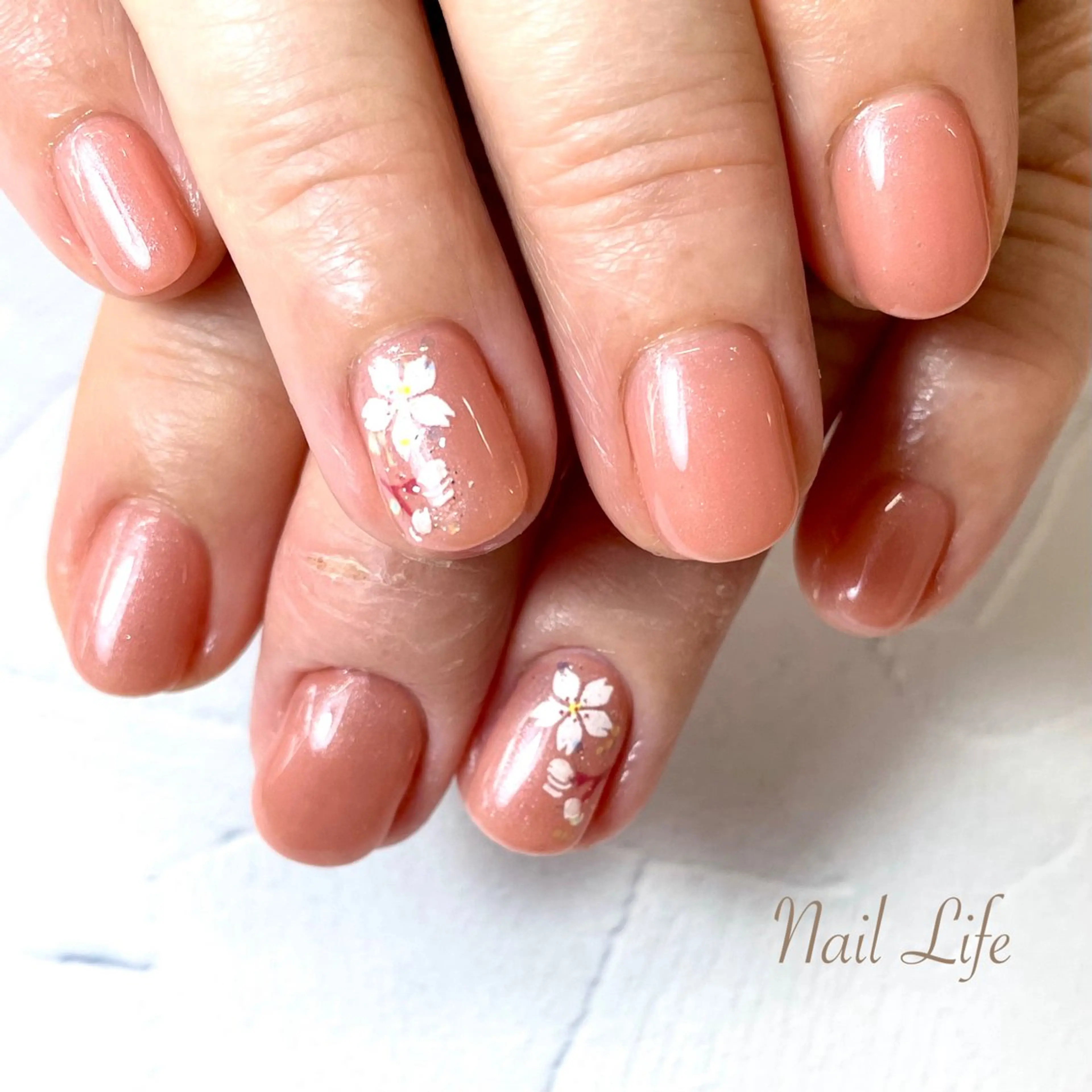 ネイル 桜ネイル ハンドネイル 大嶋 めぐみのネイルデザイン