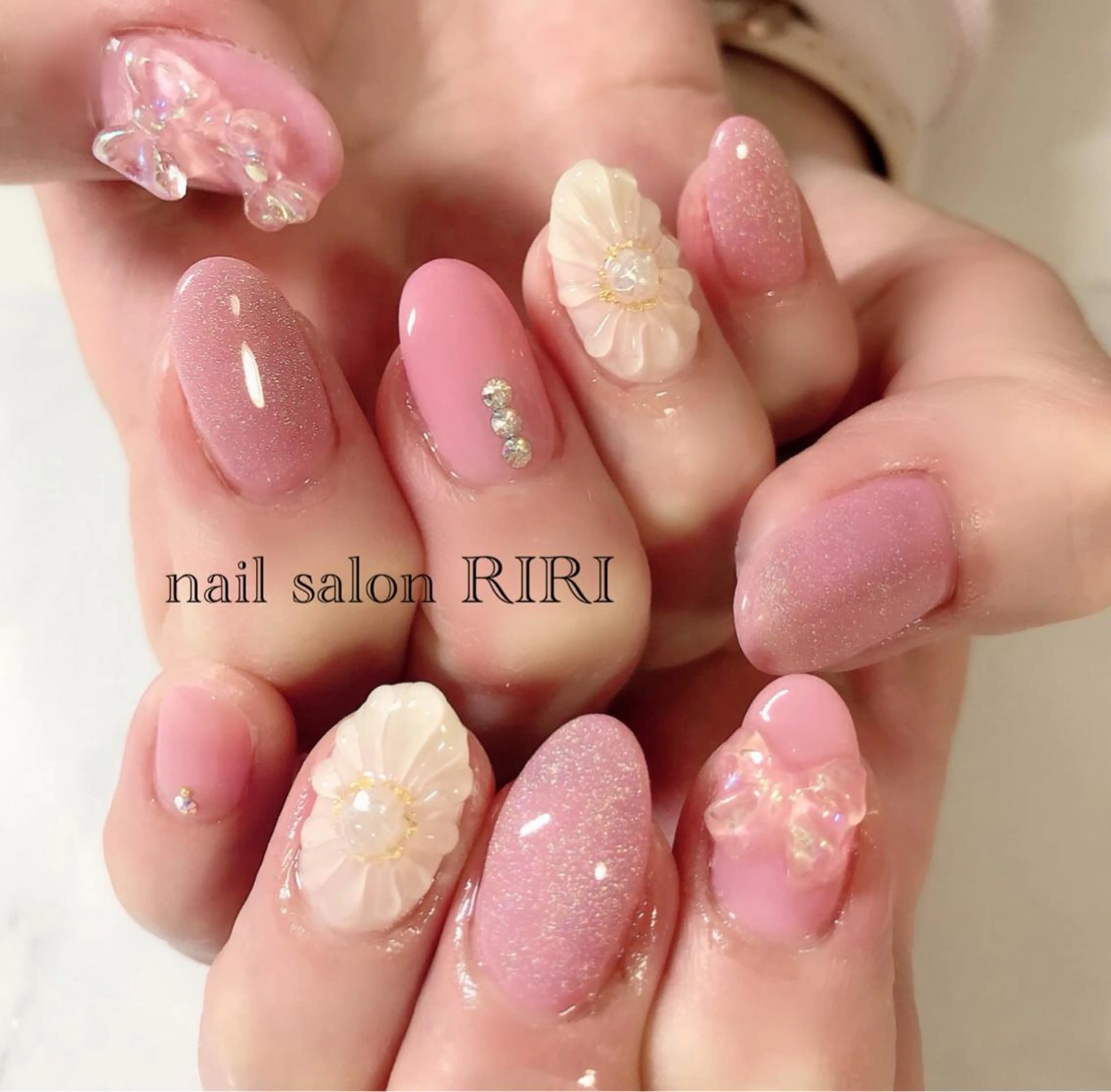 ネイル フラワーネイル マグネットネイル ぷっくりネイル private  nail  salon RIRI所属・RIRI リリのネイルデザイン