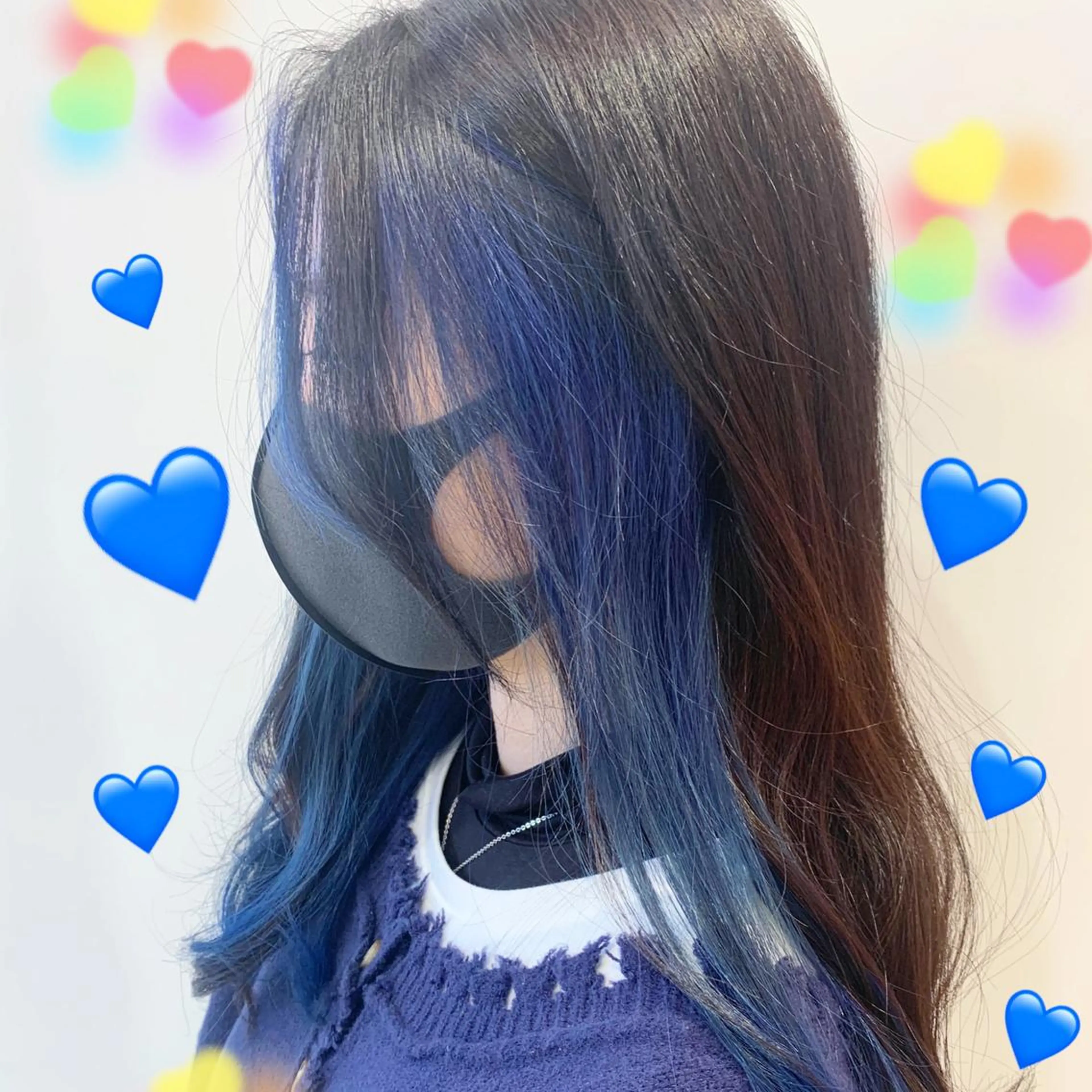 ロング カラー ヘアアレンジ ブルーカラー インナーカラー ヘアカラー トリートメント EMANON新宿東口所属・新宿駅近♡ ♡個室♡三都季🌜のヘアスタイル