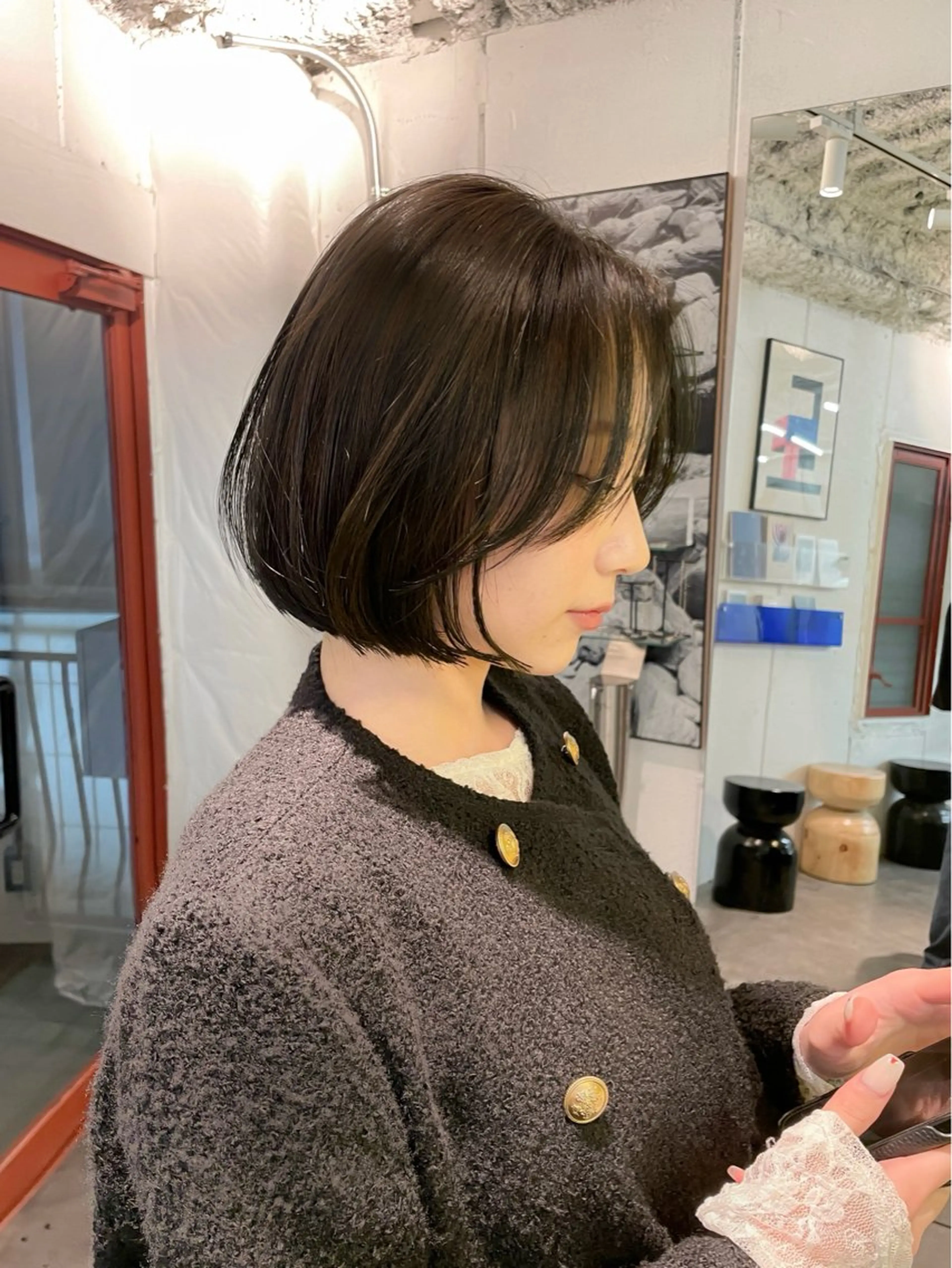 ショート カラー ヘアアレンジ ボブ カット ヘアカラー トリートメント ハッシュカット/ 韓国ヘア☽⋰mahoのヘアスタイル