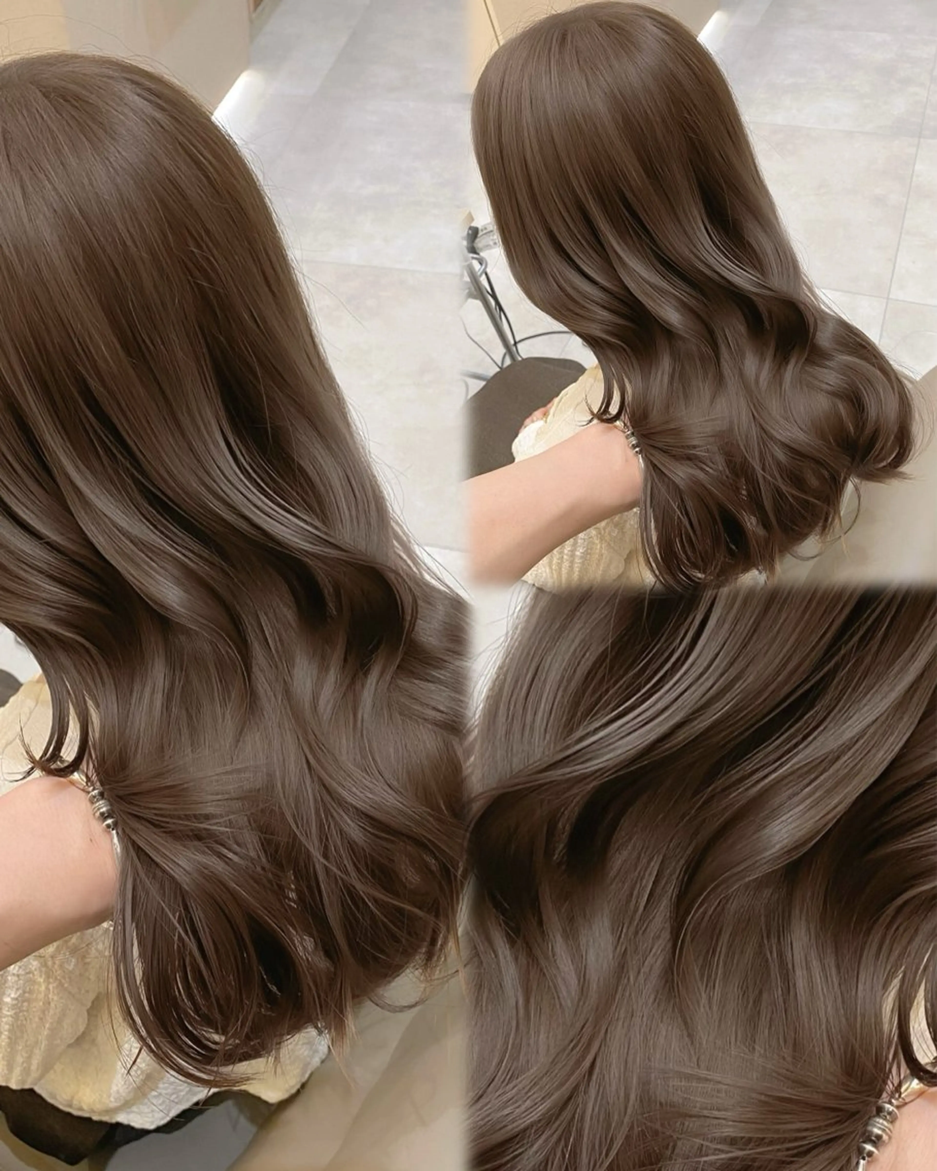 ミディアム カラー ヘアアレンジ ベージュカラー ブリーチ ブラウンカラー 透明感カラー ダブルカラー カット ヘアカラー トリートメント ヘアセット 藤岡 誠也のヘアスタイル