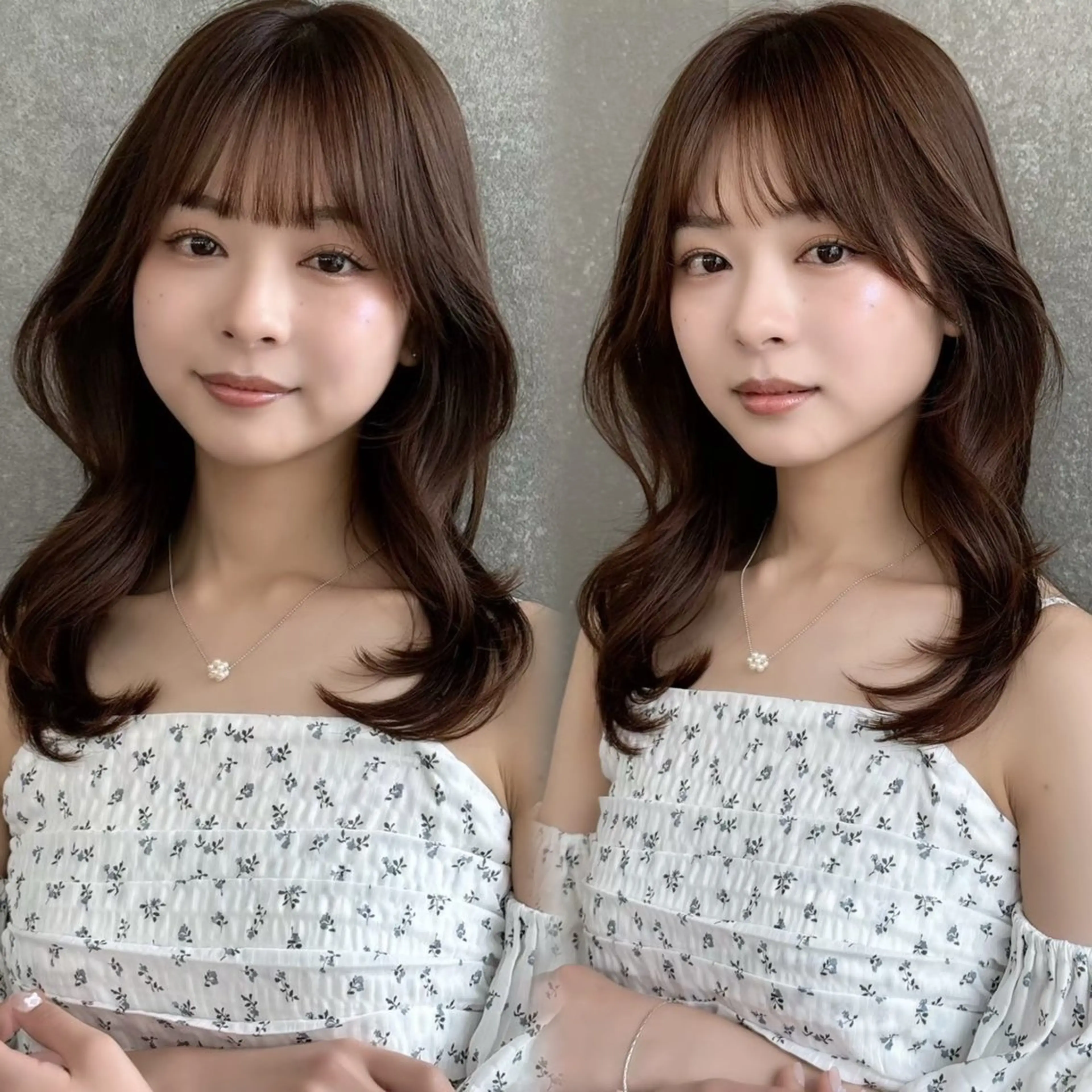 セミロング カラー カット ヘアカラー トリートメント Lond Loire 門前仲町駅 徒歩3分のヘアスタイル