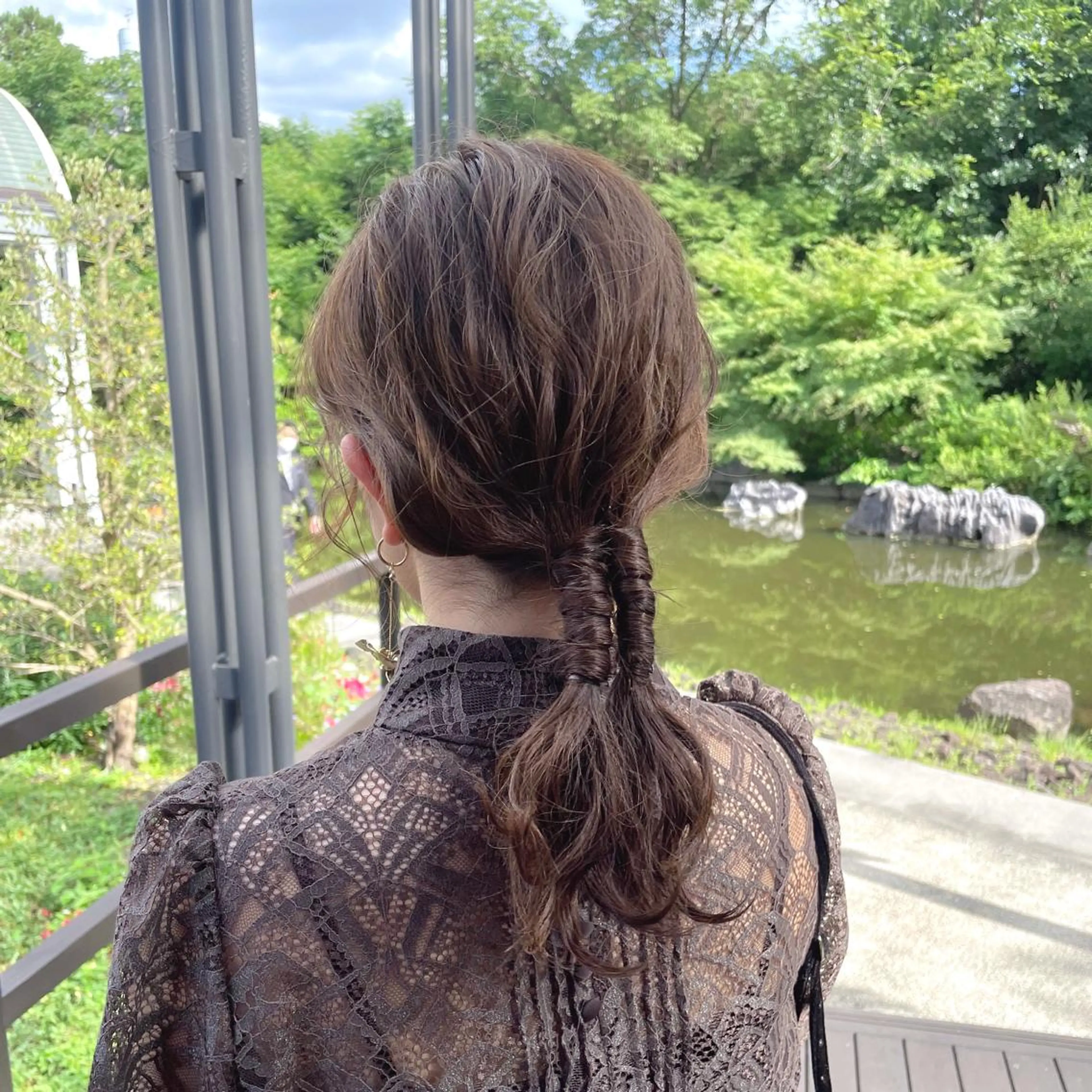 ミディアム カラー ヘアアレンジ ヘアセット 梅田美容室 山崎海波のヘアスタイル