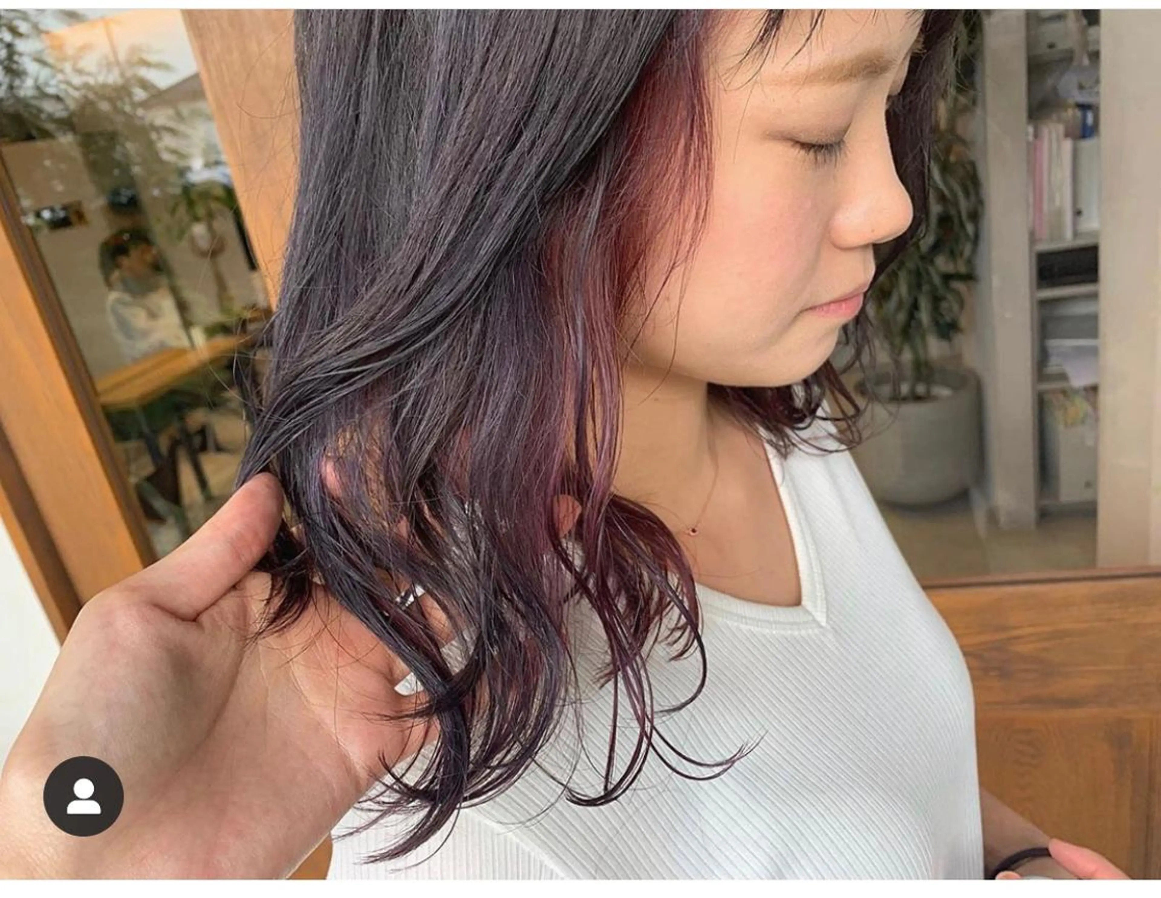 セミロング カラー インナーカラー ヘアカラー 船津 佳奈美のヘアスタイル