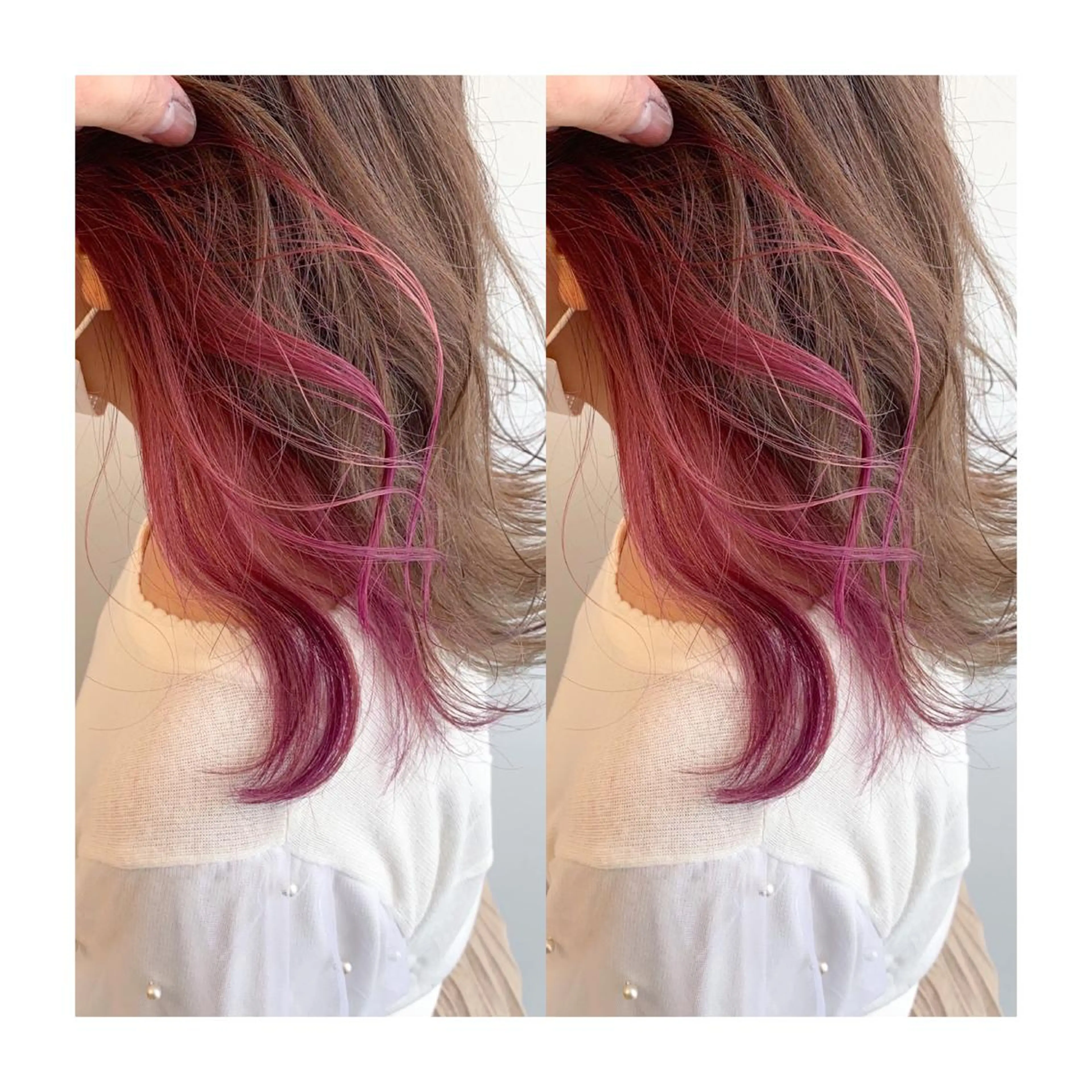ロング カラー インナーカラー ヘアカラー なんば髪質改善カラー Ardoreのヘアスタイル