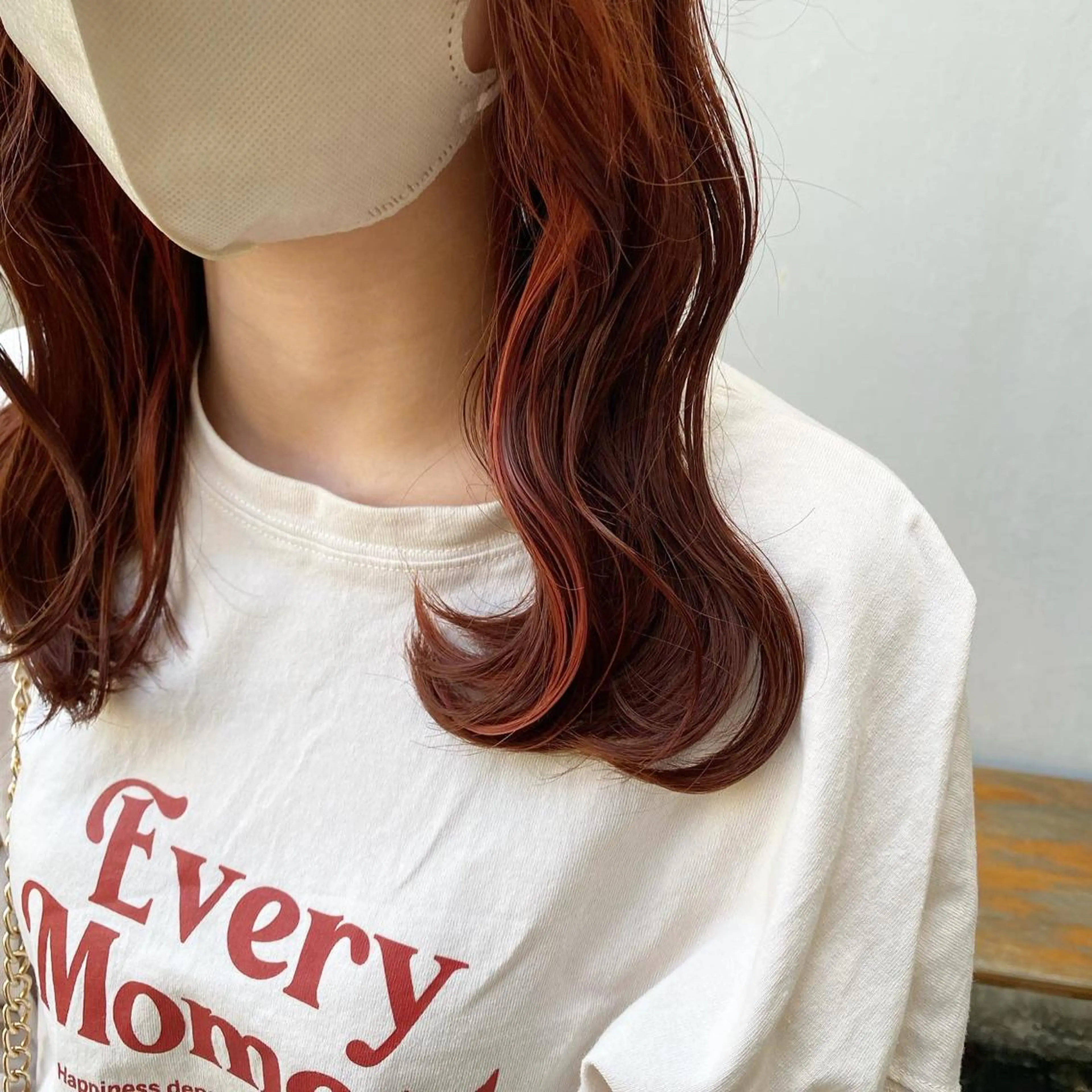 ミディアム カラー インナーカラー オレンジ Fenster所属・田口 樹理のヘアスタイル