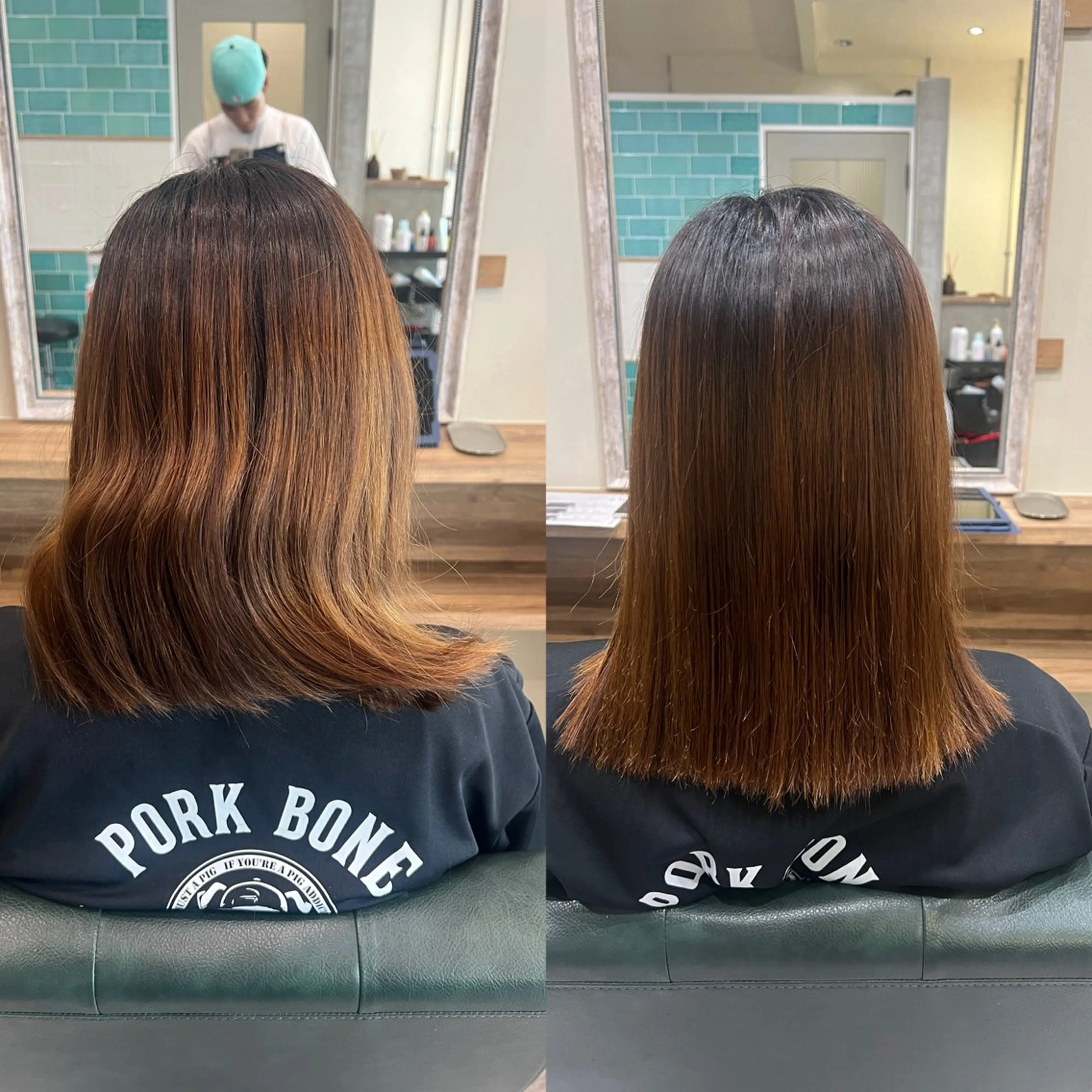 セミロング 縮毛矯正 teto たくとのヘアスタイル