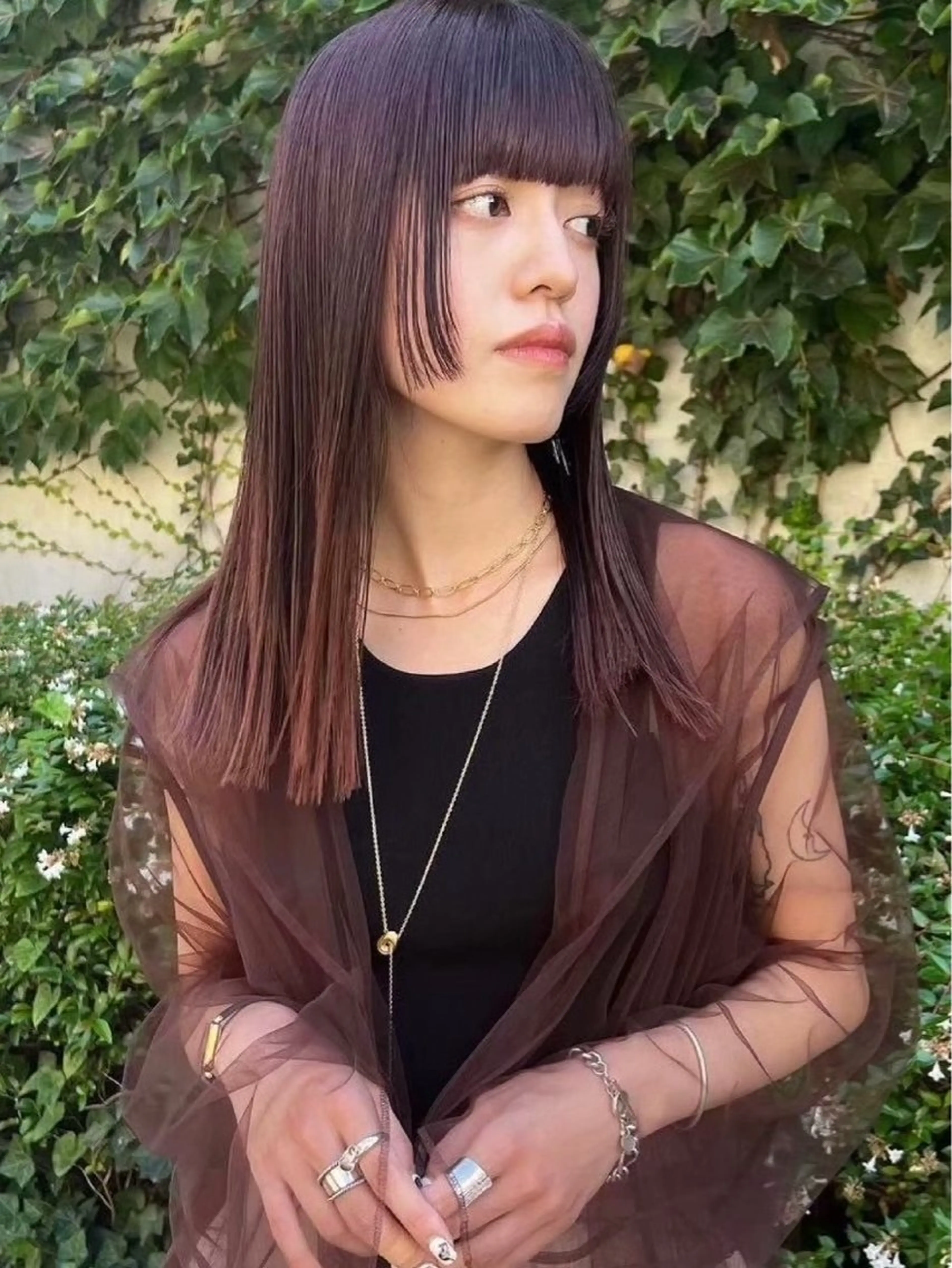 カラー ブラウンカラー ヘアカラー カミヤマ サヤカのヘアスタイル