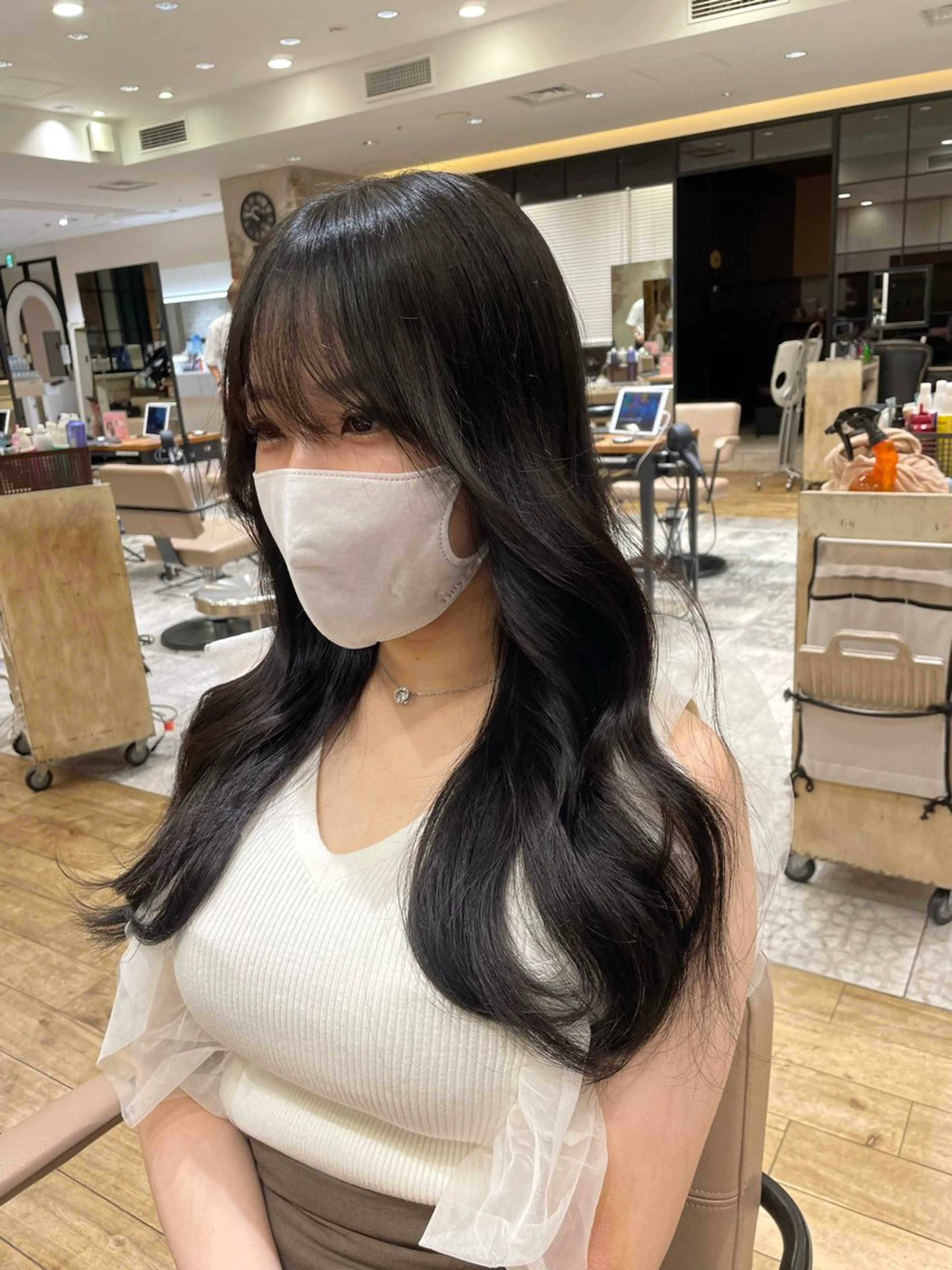 ロング カット ヘアカラー トリートメント 前髪顔まわりカット 🌈中村海聖のヘアスタイル