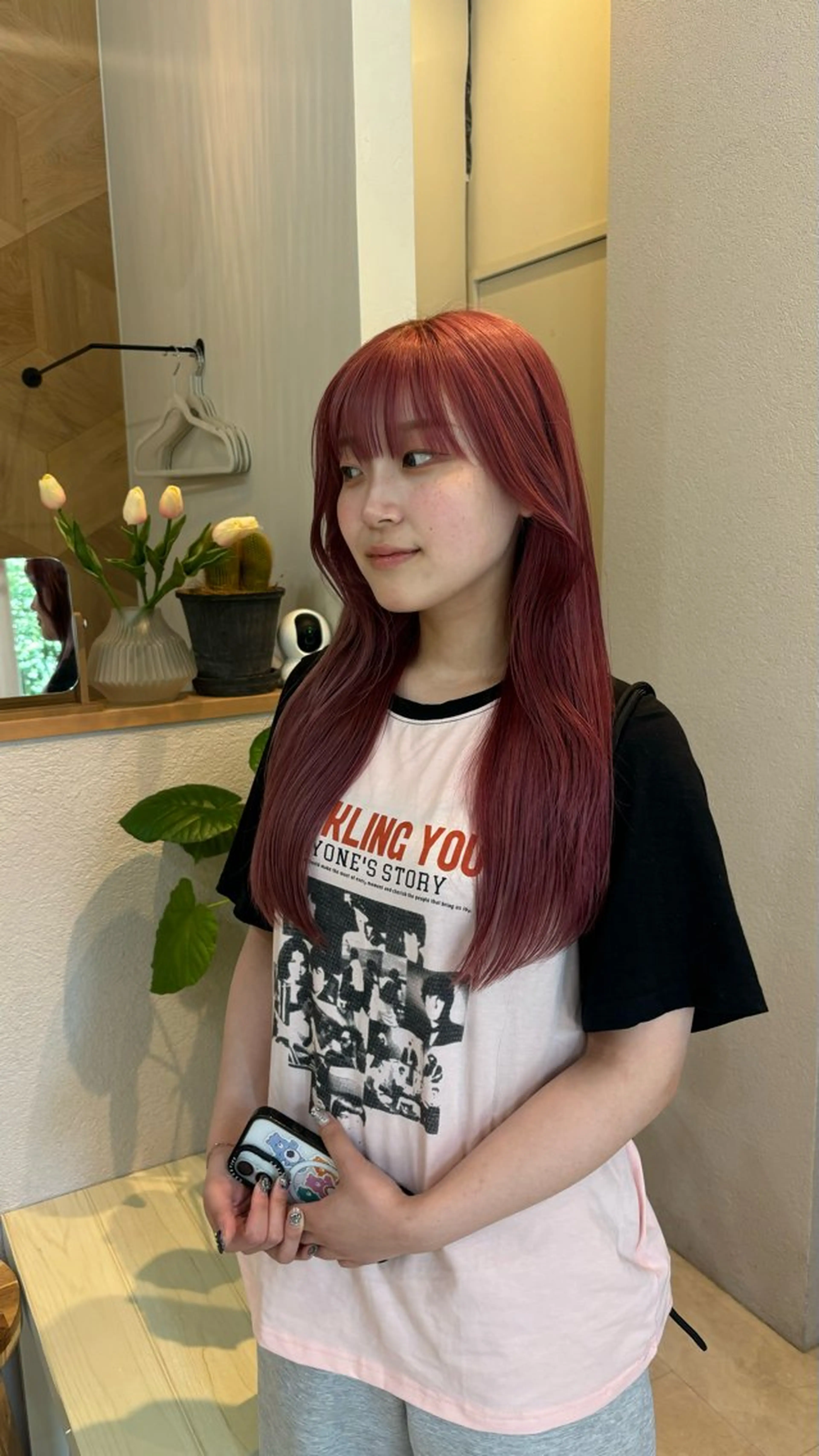 ロング カラー ピンクカラー ヘアカラー トリートメント Rinon所属・沖 真琴のヘアスタイル