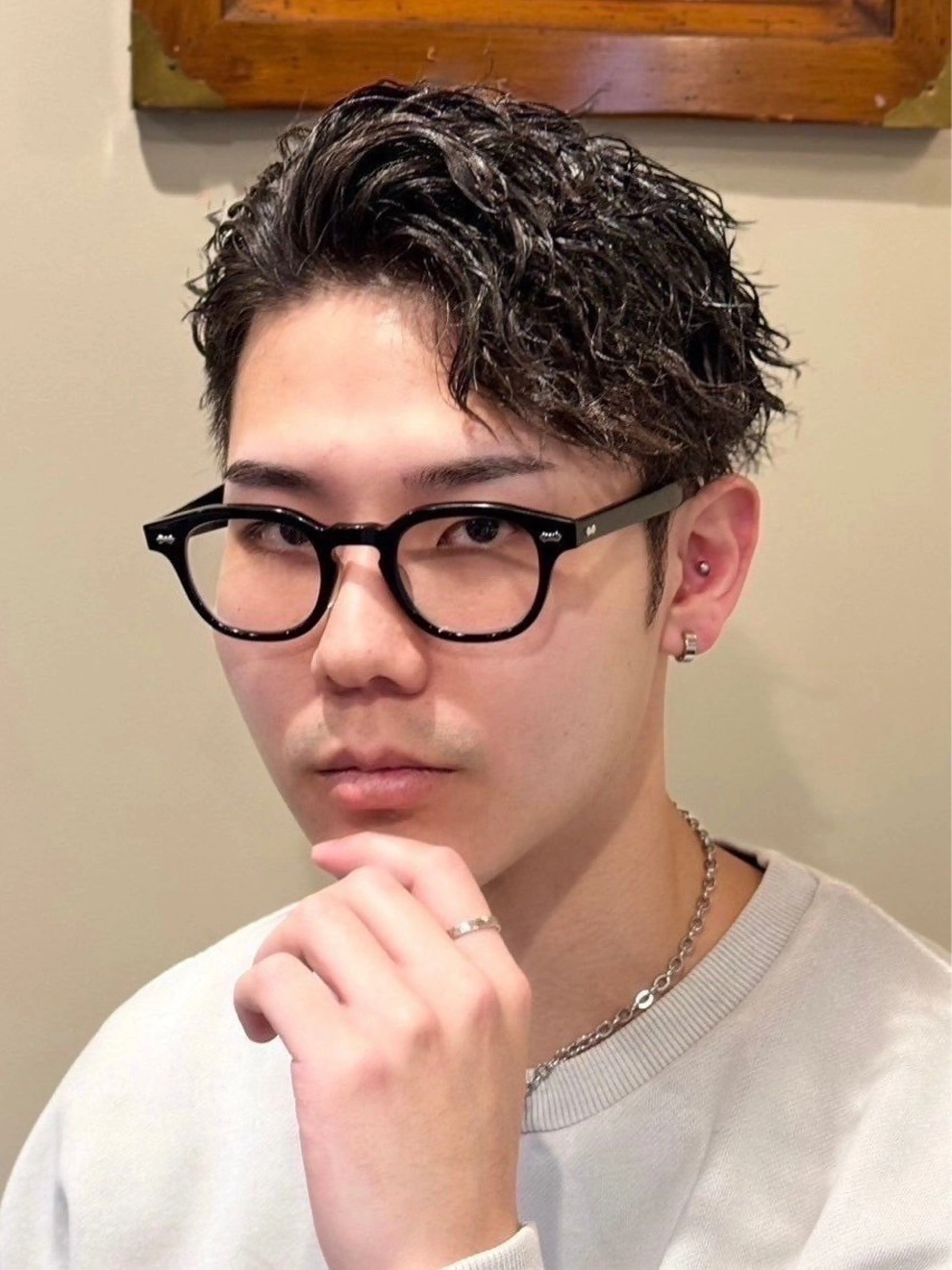 ショート カラー パーマ メンズ 武井 凌のヘアスタイル