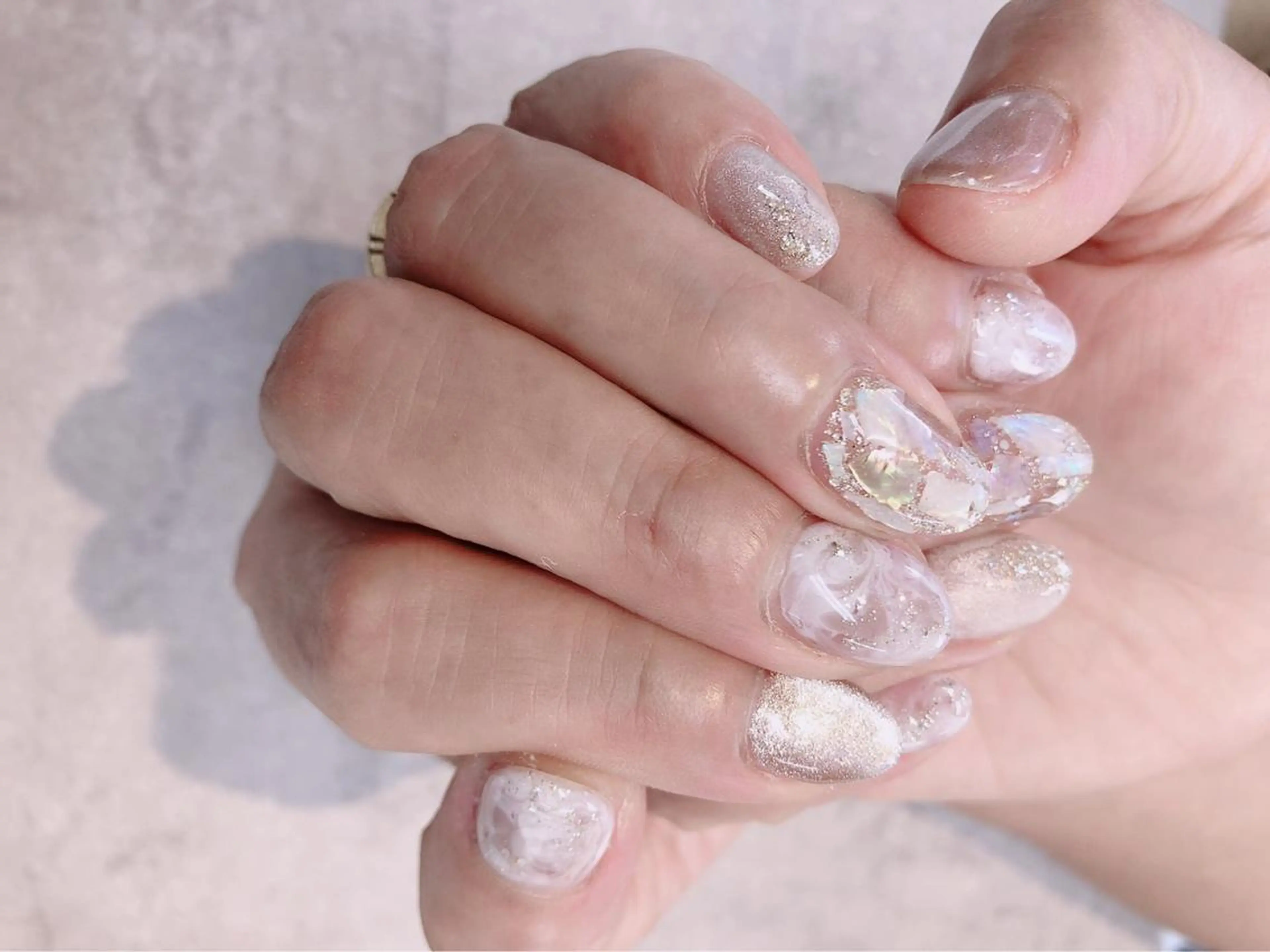 ネイル 大理石ネイル(マーブル) ハンドネイル ハンドケア FASTNAIL PLUS 新宿店のネイルデザイン