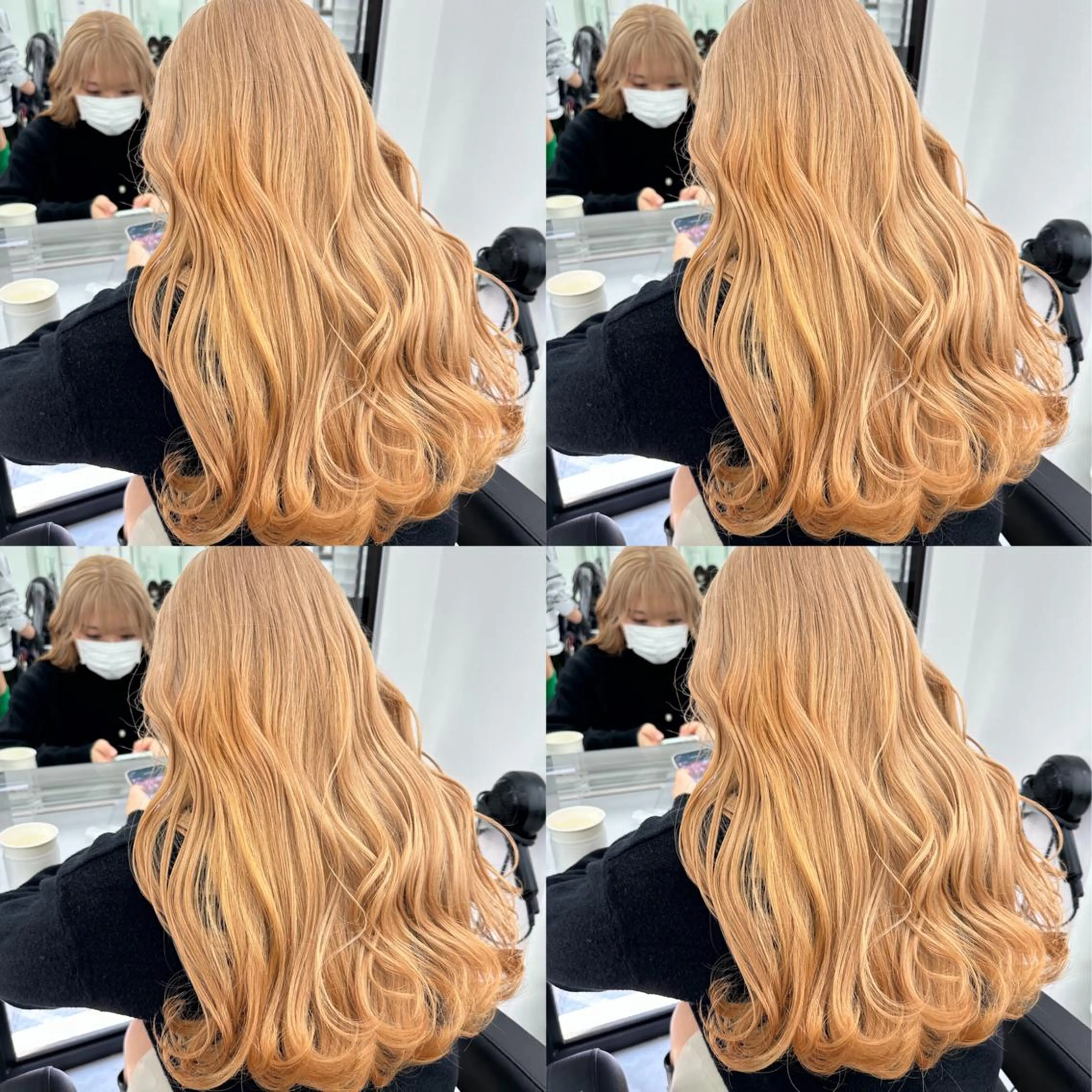 セミロング カラー ヘアカラー トリートメント ケアブリーチ 韓国レイヤーKYONのヘアスタイル
