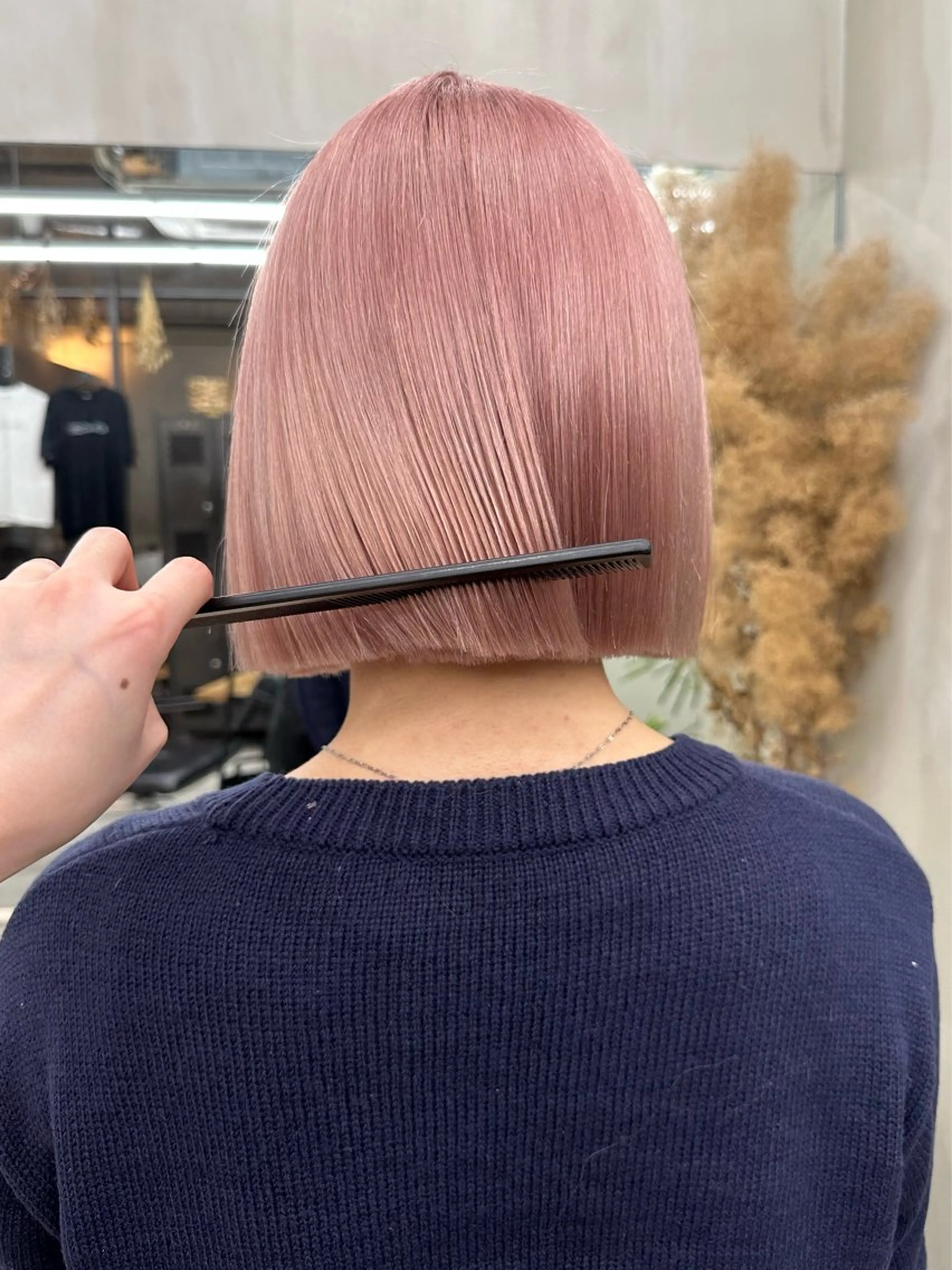 ショート カット ヘアカラー 切りっぱなしボブ/ 小顔ボブNANAのヘアスタイル
