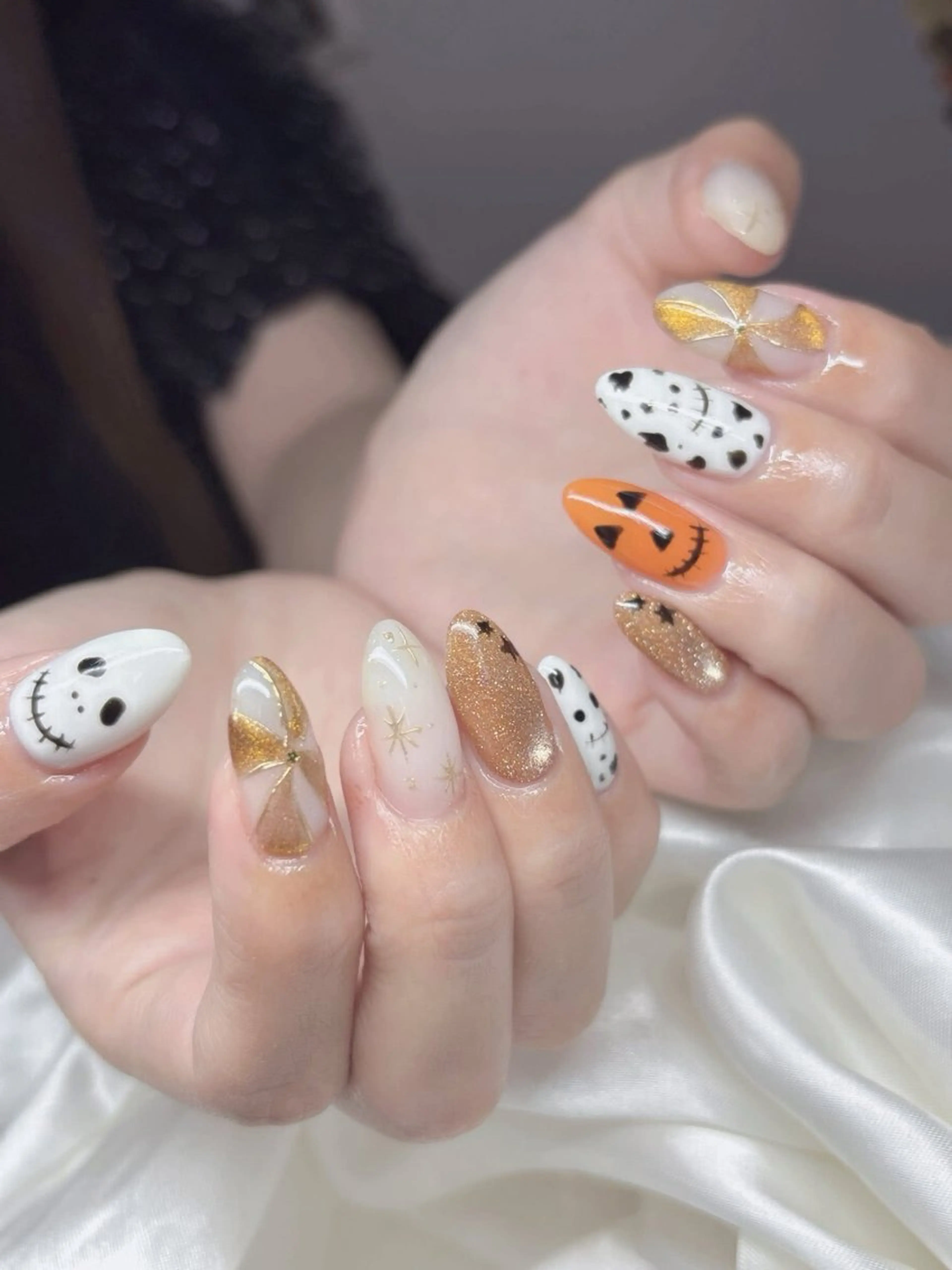ネイル ボルドー ブラウン チークネイル ドット フットネイル ハンドネイル ハンドケア yurinail所属・yuri nail 高田馬場のネイルデザイン