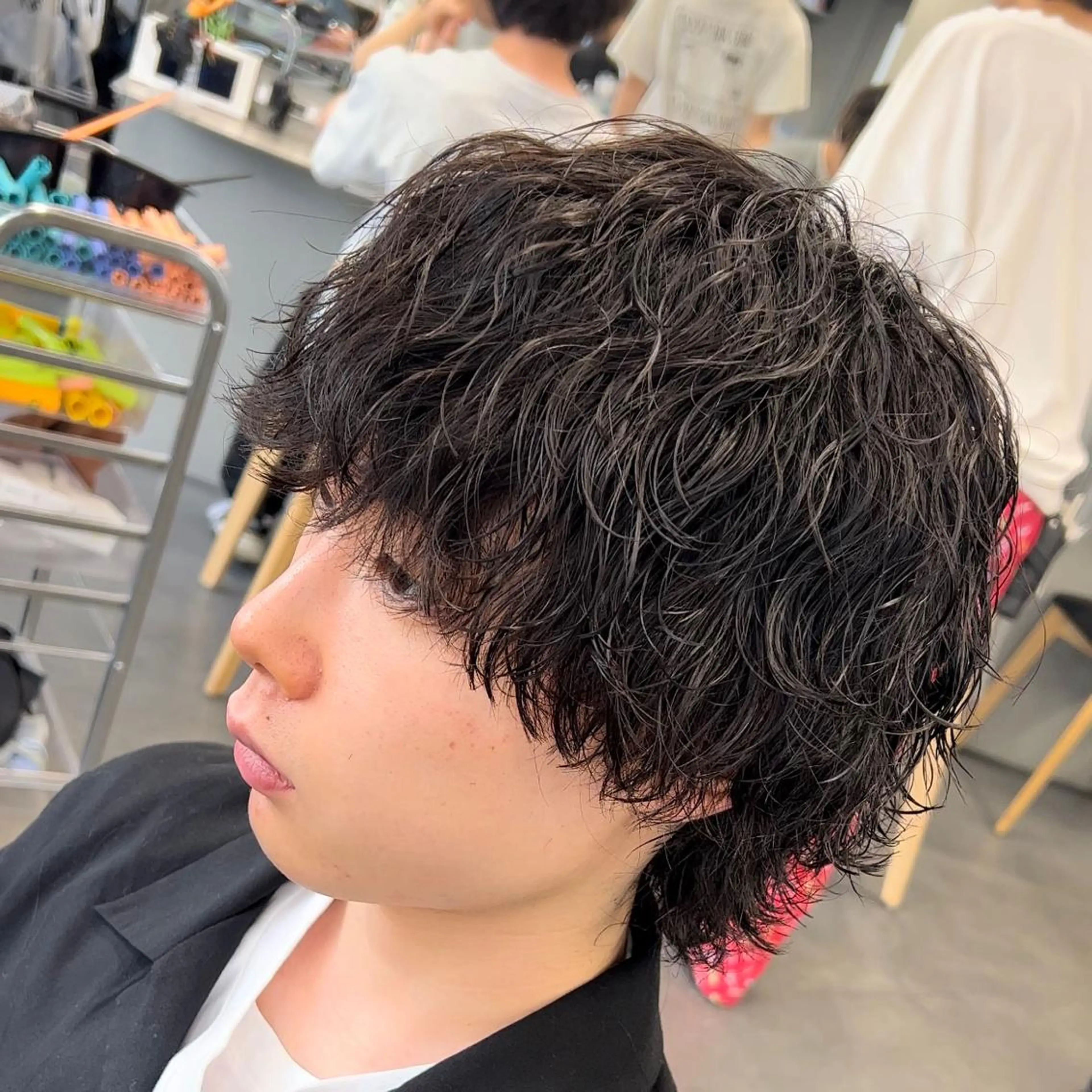 ショート パーマ メンズ メンズパーマ 波巻きパーマ メンズウルフカット ウルフカット 松下 友希 【fifth】のヘアスタイル
