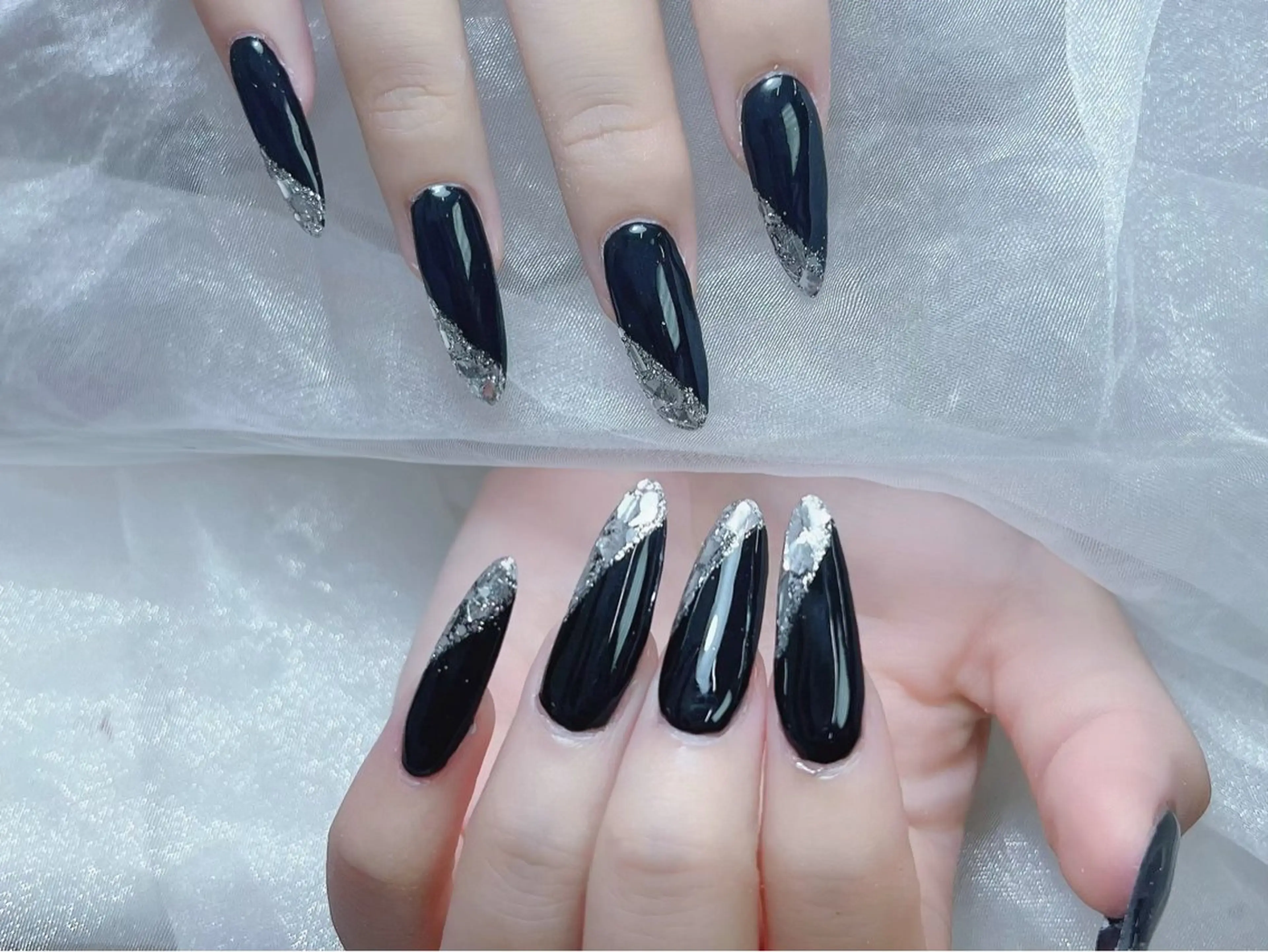 ロング 韓国風ヘア ハンドネイル NOA NAILのネイルデザイン