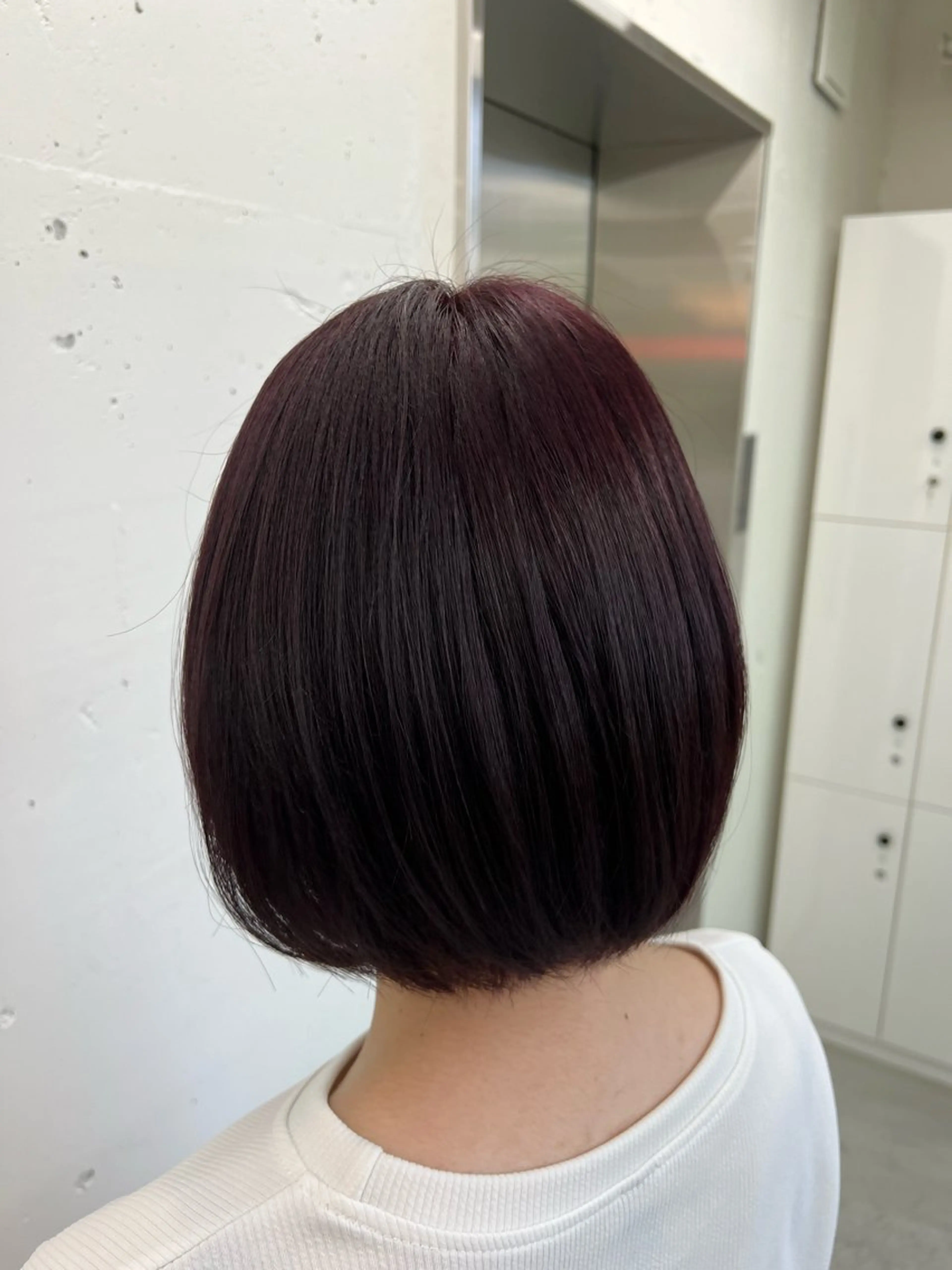 ミディアム カラー パープルカラー ボブ ヘアカラー トリートメント あすか JILLSTUDIOのヘアスタイル