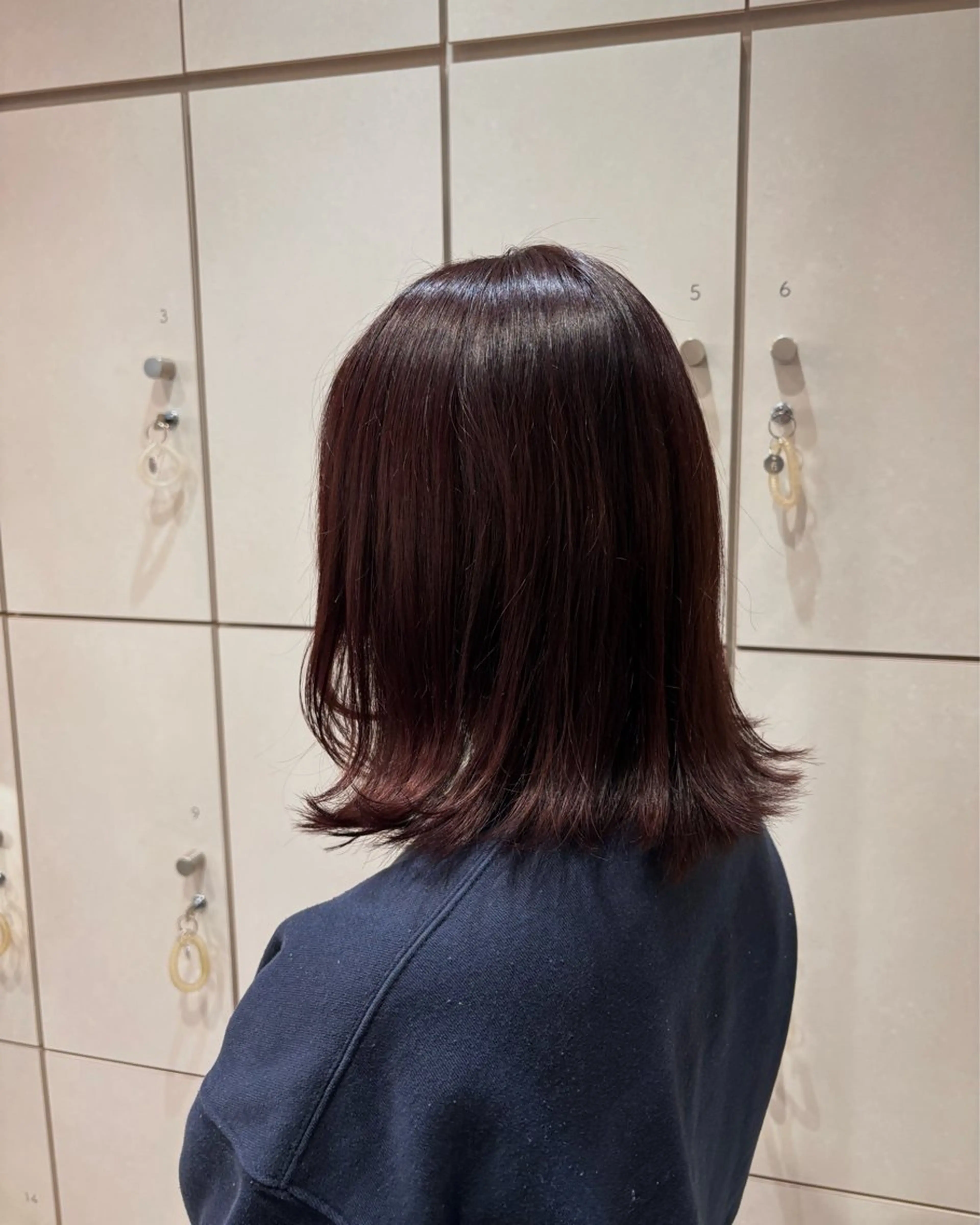 ミディアム カラー ブリーチ ブラウンカラー レッドカラー ボブ 顔まわりレイヤー ボブ/ショート/金田 夏葵のヘアスタイル