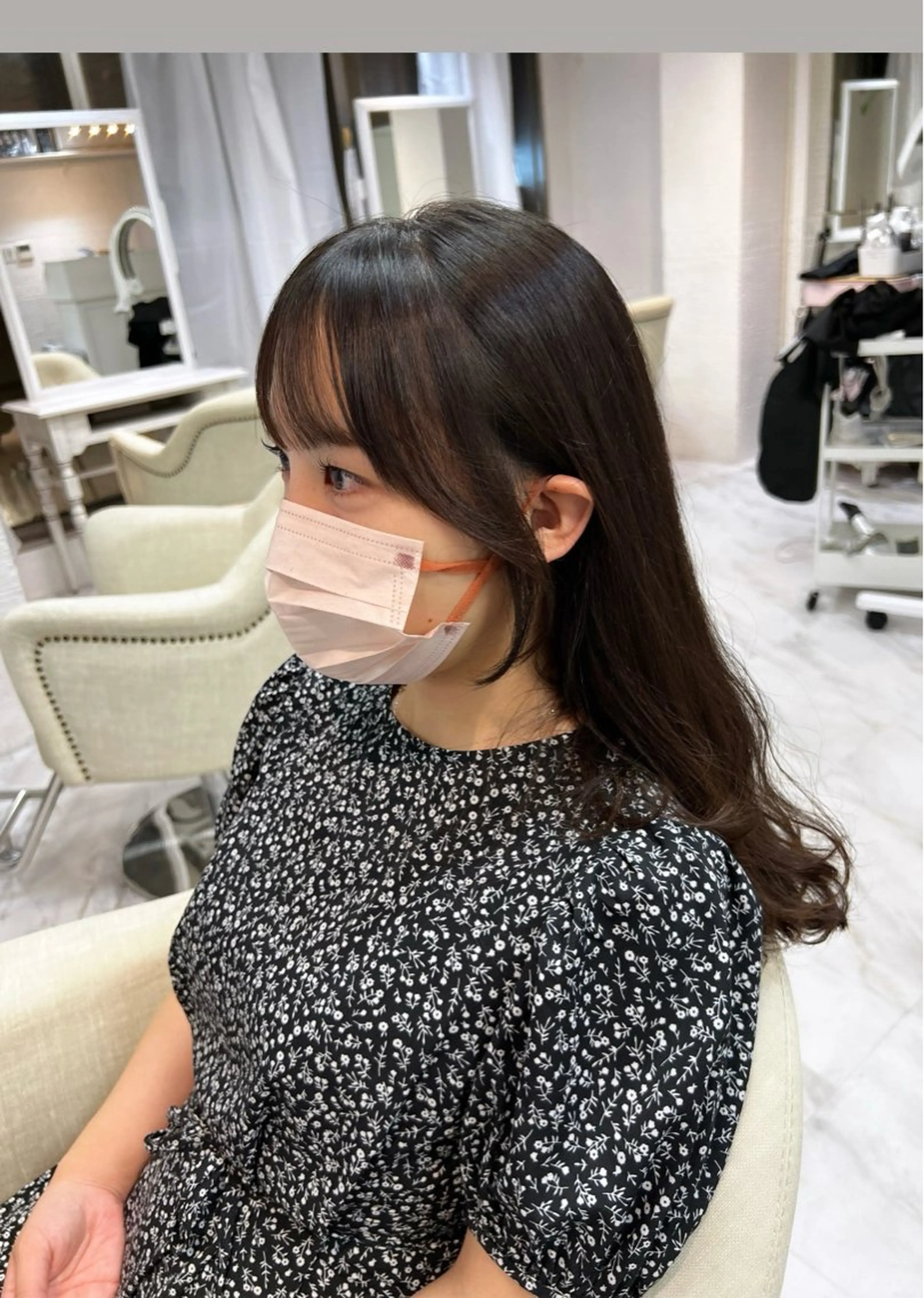 ミディアム 顔周りカット 縮毛矯正 縮毛矯正 KON.所属・山田 蓮のヘアスタイル