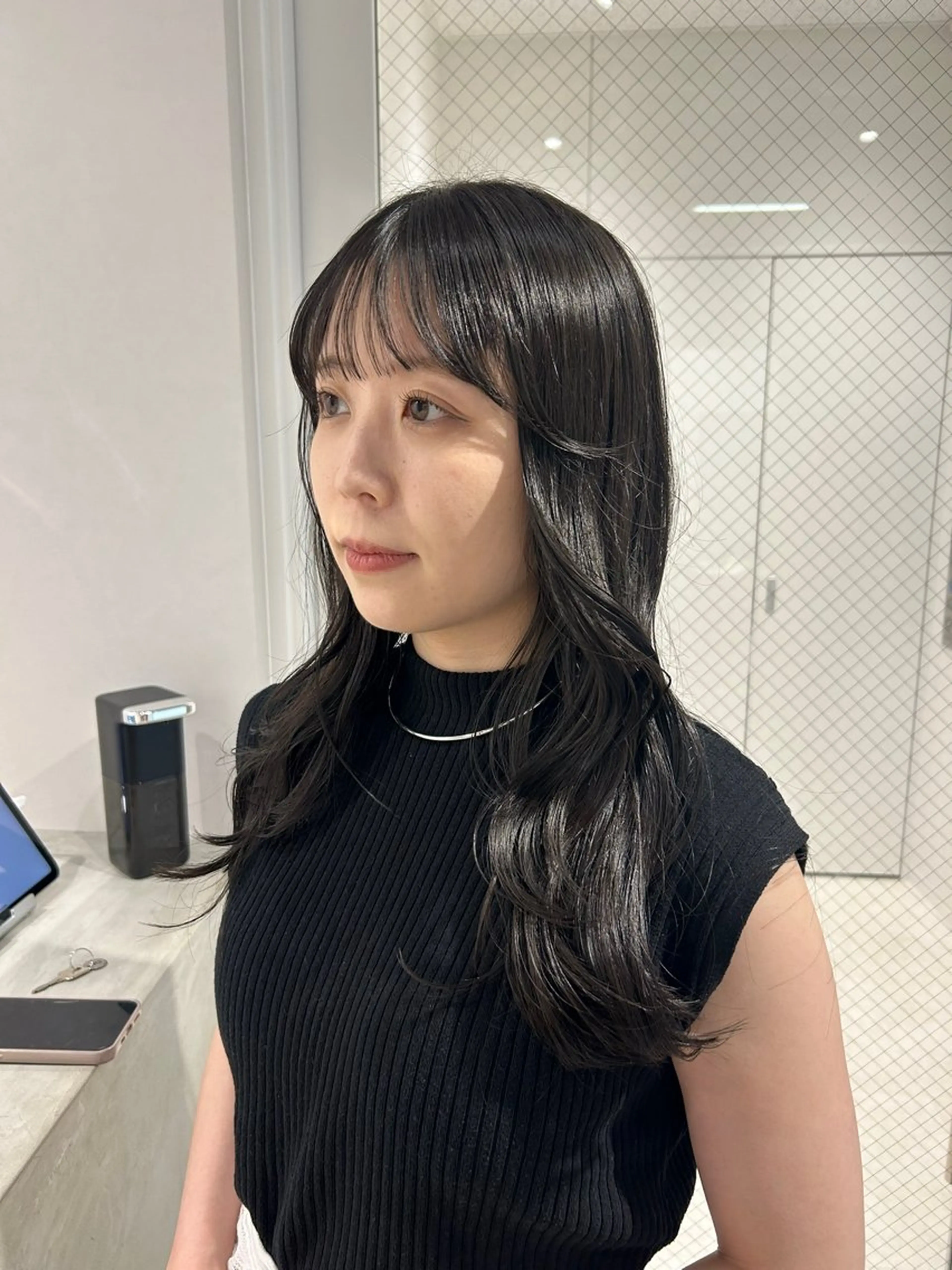 ロング カラー 透明感カラー オリーブグレー レイヤーカット カット ヘアカラー トリートメント ヘッドスパ SALOWIN栄 三丁目 木戸里実のヘアスタイル