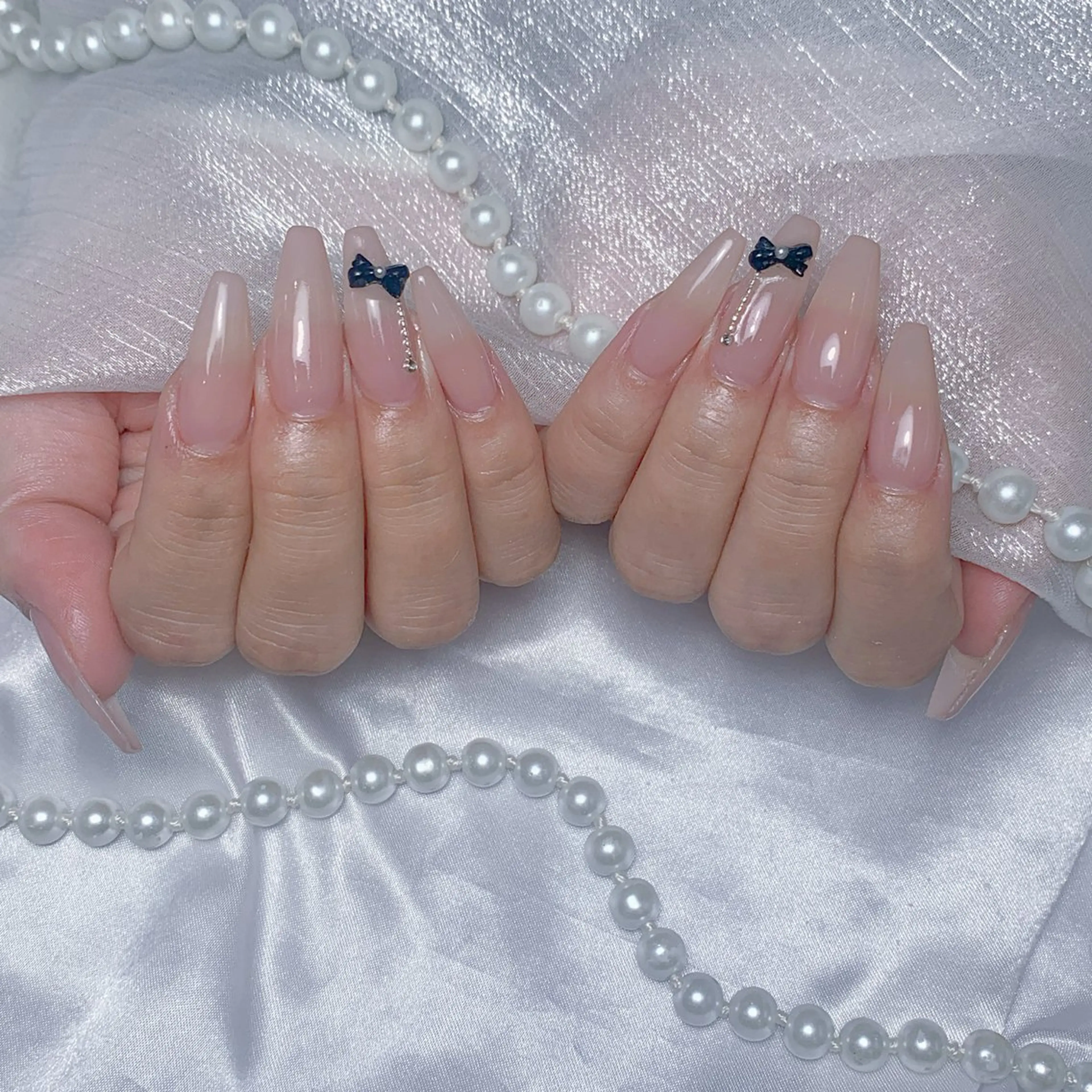 ネイル アートネイル フラッシュネイル フレンチネイル ガラスフレンチ グラデーション ハンドネイル M2 BEAUTY リュウのネイルデザイン