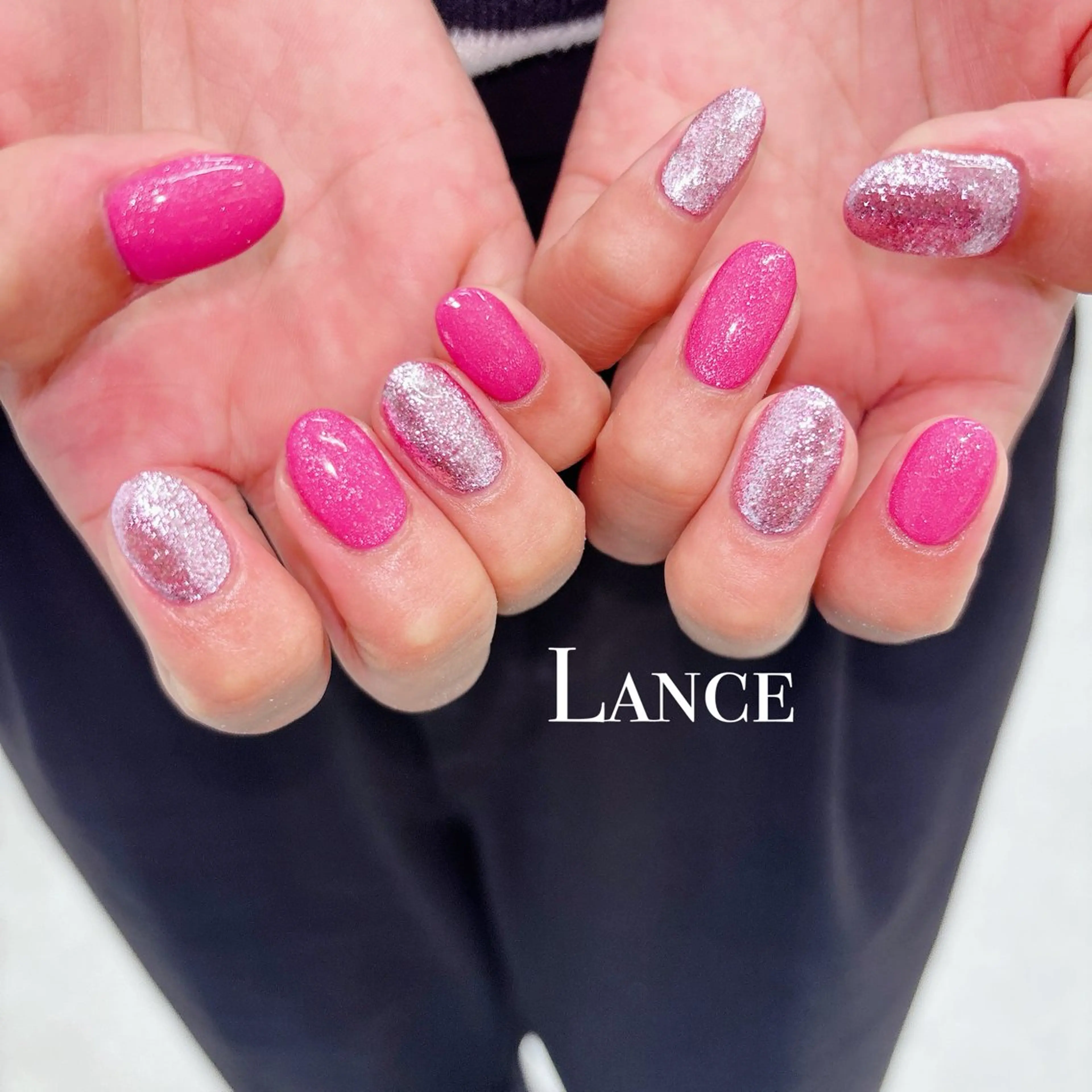 ネイル オーロラネイル ブルー フットネイル 氷ネイル・うるうるネイル キラキラネイル ハンドネイル Lance nailのネイルデザイン