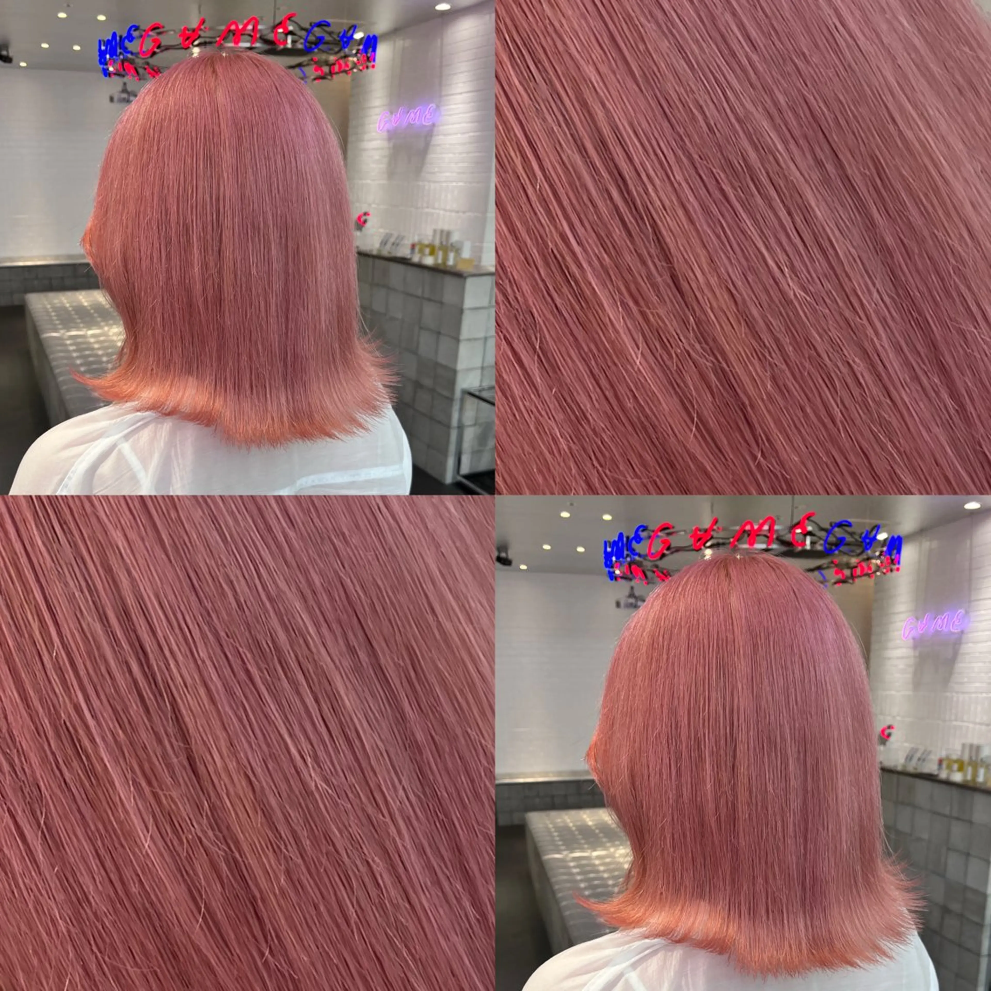 ミディアム カラー ヘアカラー 🎀ピンクカラー/ 推しカラー/のの🎀のヘアスタイル