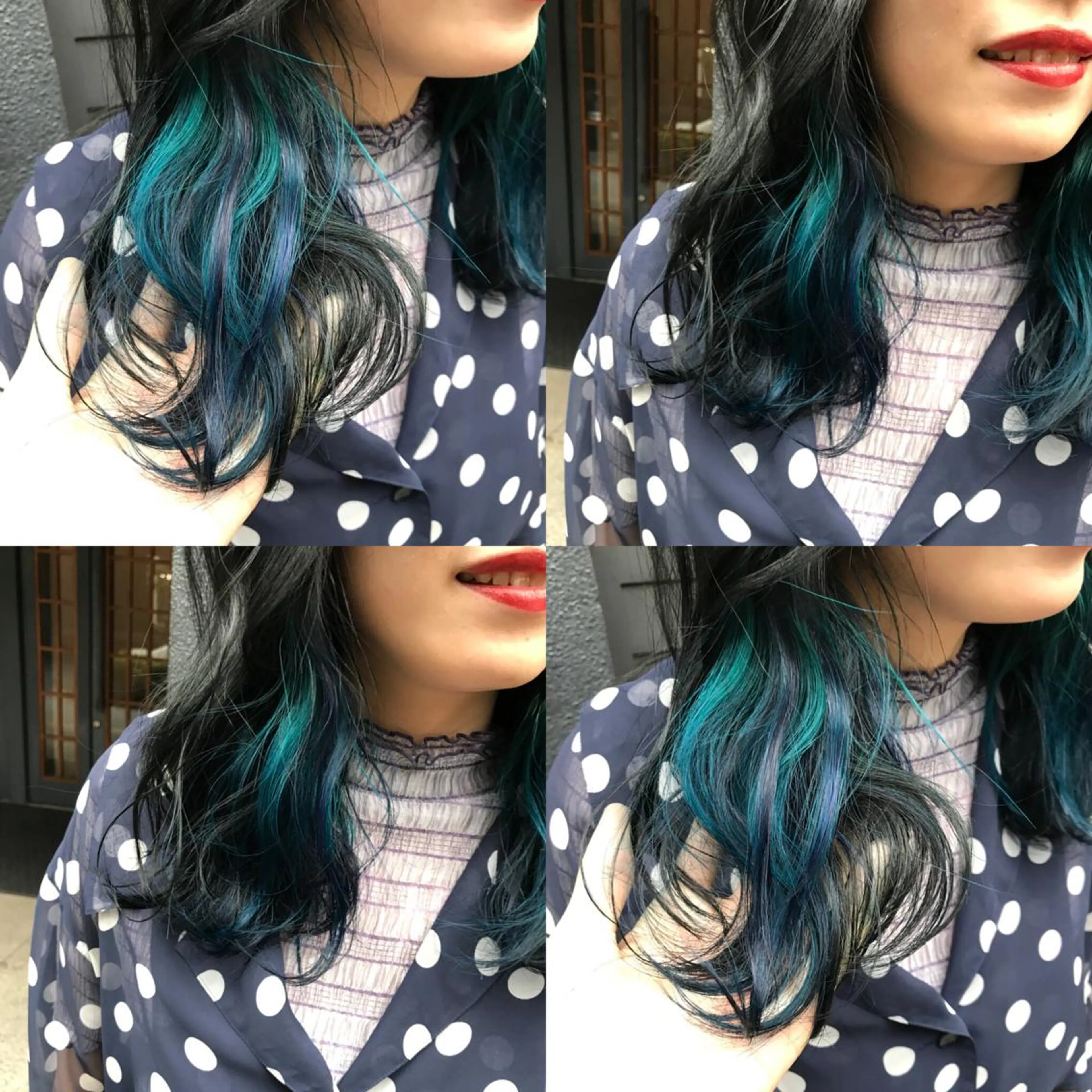 ミディアム カラー ブルーカラー インナーカラー 髪質改善特化 ミサワコウキのヘアスタイル