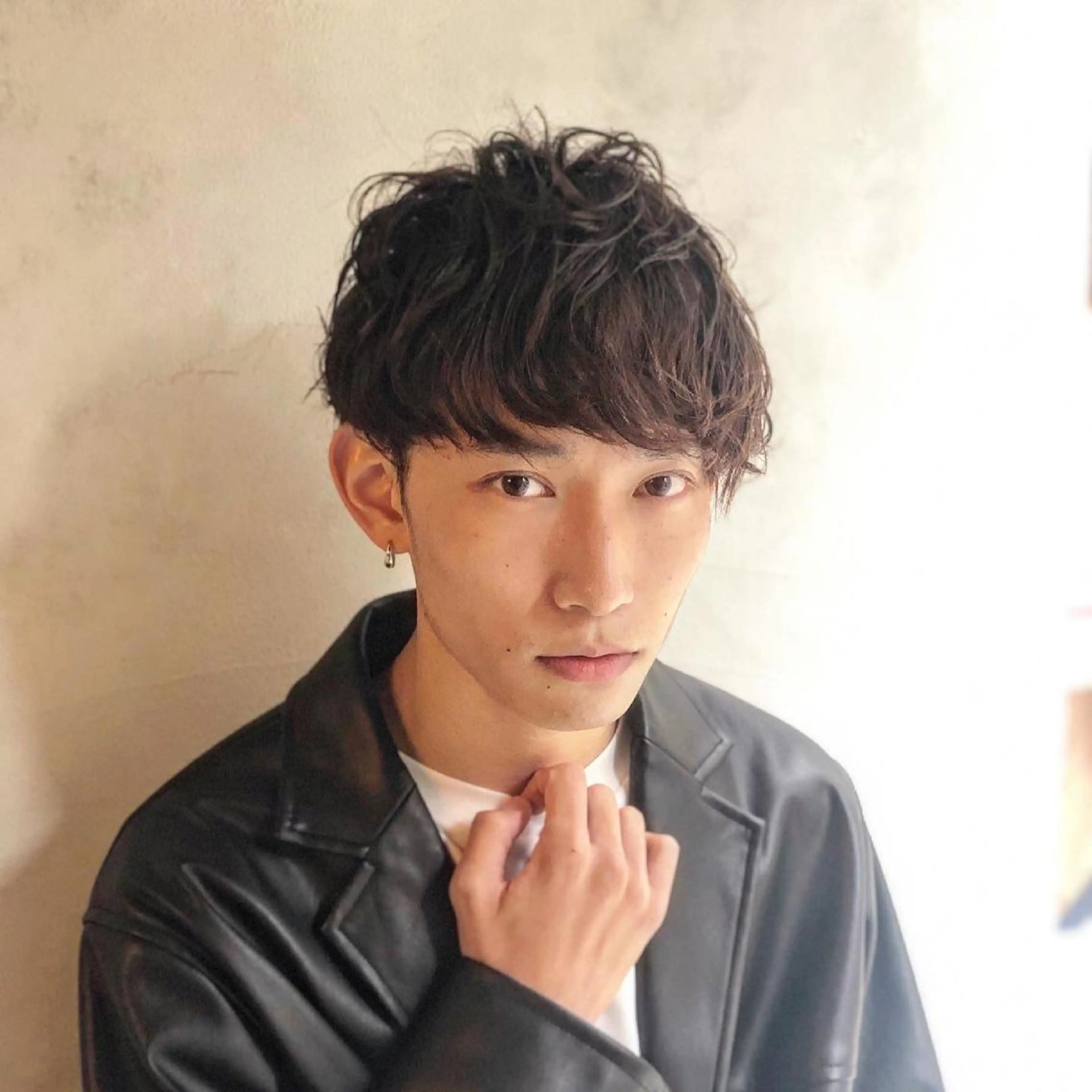 ショート カラー パーマ メンズ kiitos所属・関西センターパート メンズモデル募集のヘアスタイル